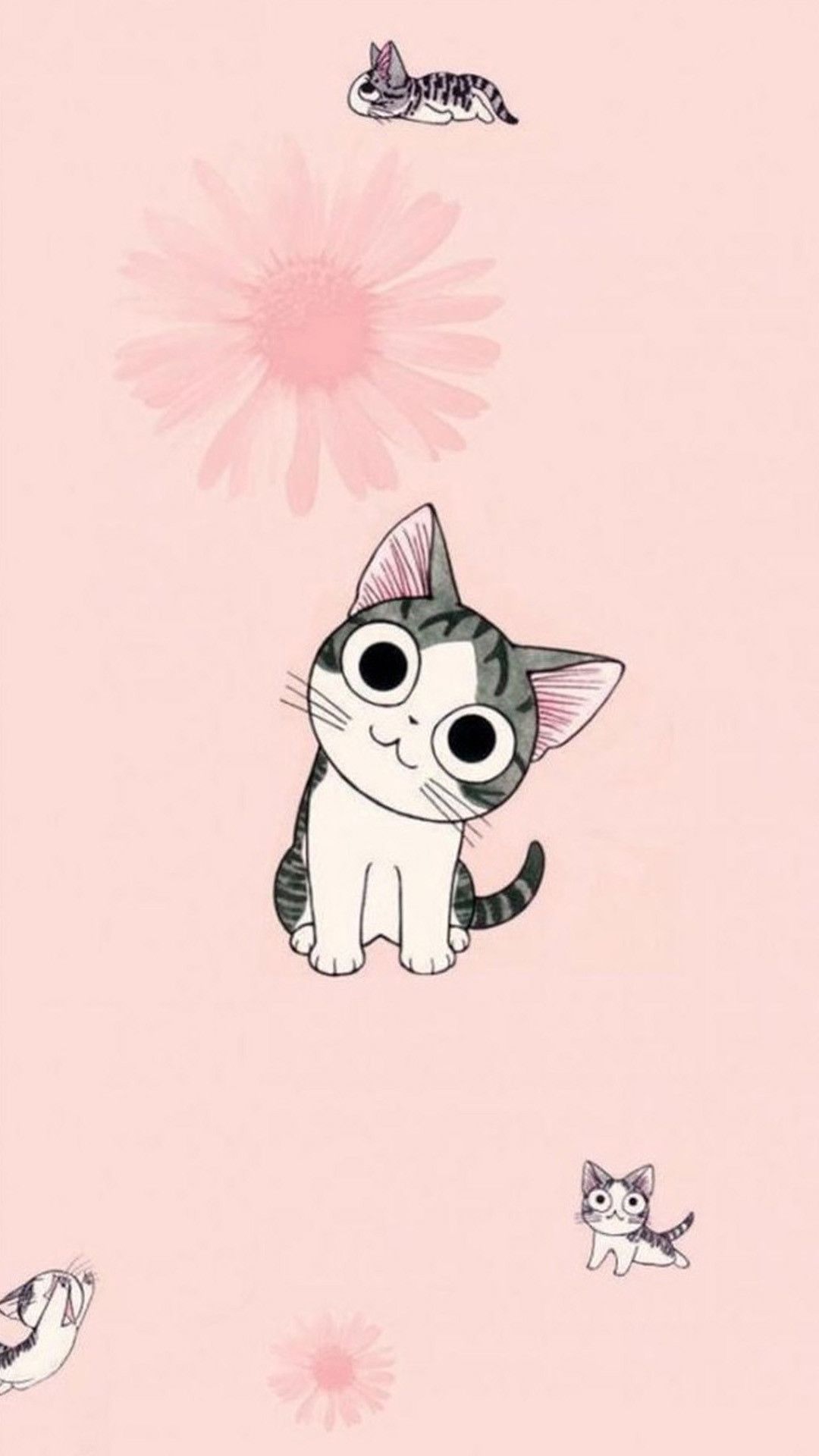 gatto cartone rosa, 1080x1920 Full HD Verticale, iPhone Plus