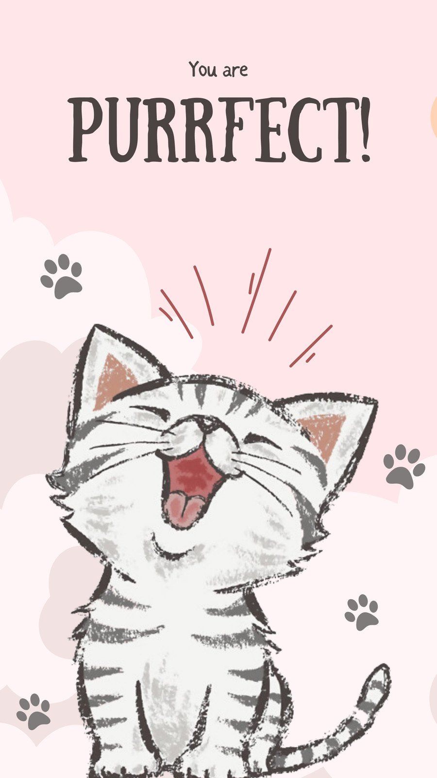 Gattino divertente rosa purrfect, 900x1600 Verticale, POCO