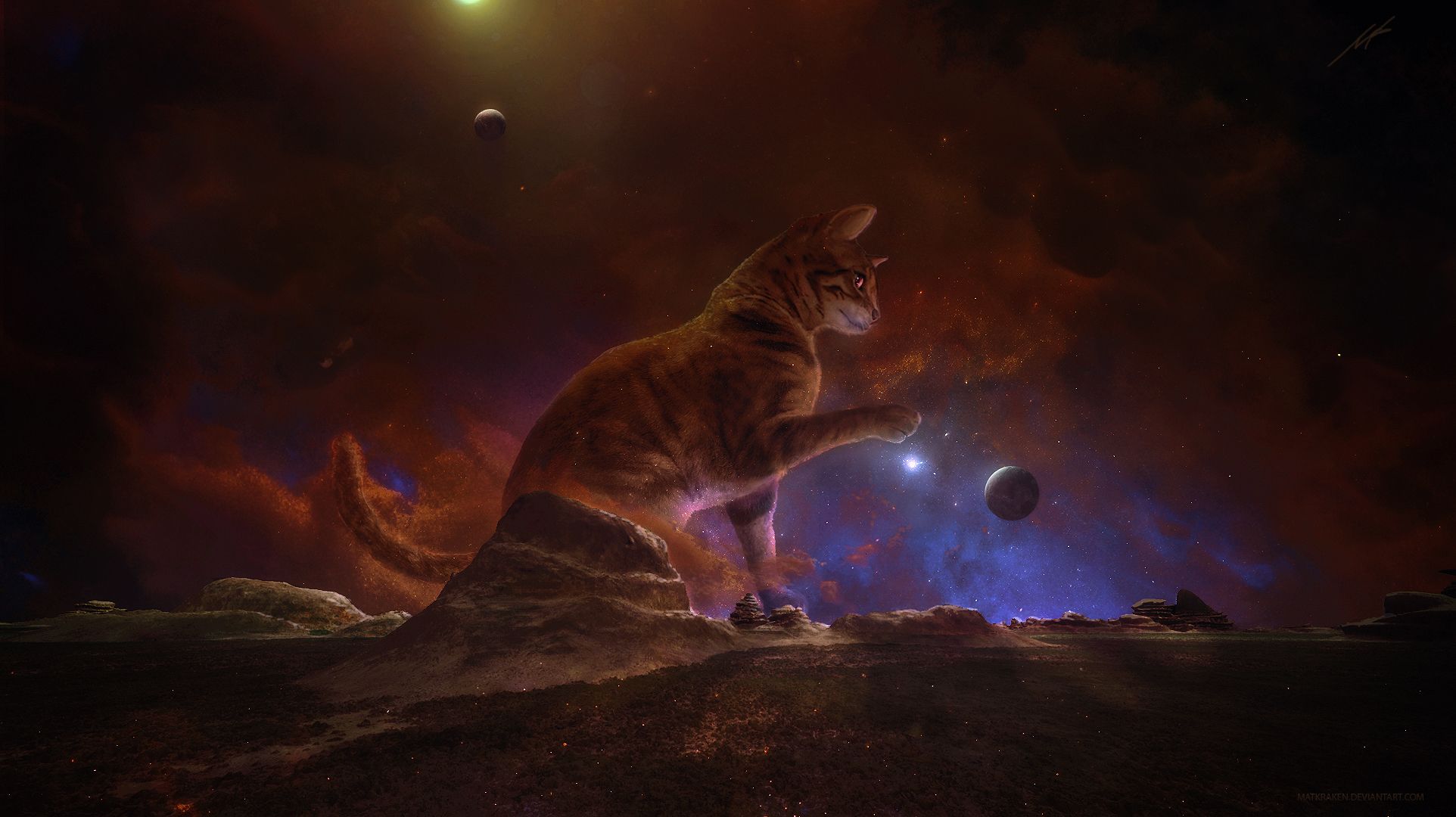 Gatto gigante nello spazio, 1924x1080 Full HD 1080p, Laptop