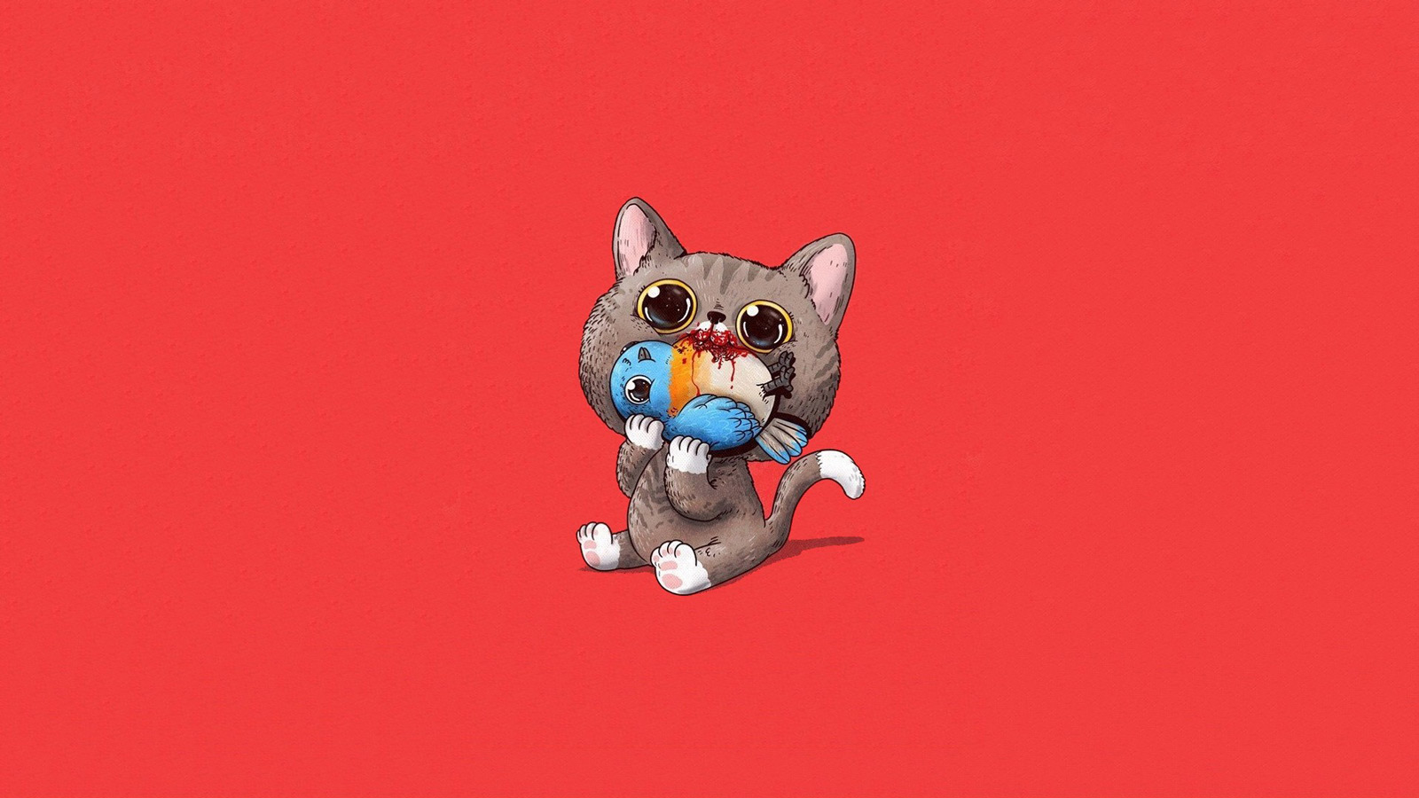 Gattino cartone animato grigio, 1920x1080 1080p, PC Desktop