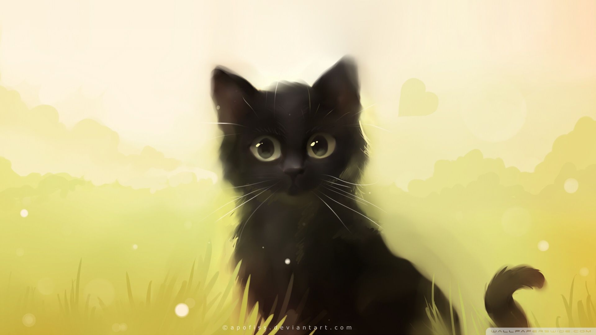 Gattino nero cartoon, 1920x1080 Full HD, PC Desktop