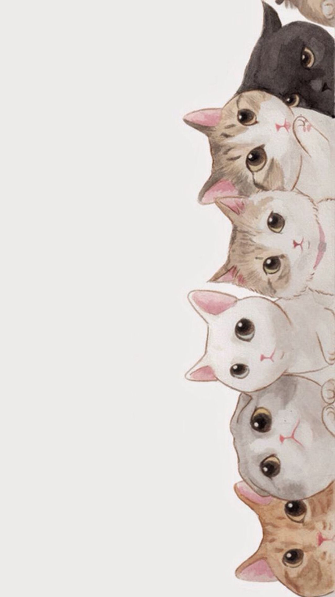 Gattini illustrati sfondo chiaro, 1080x1920 Full HD Verticale, iPhone Air