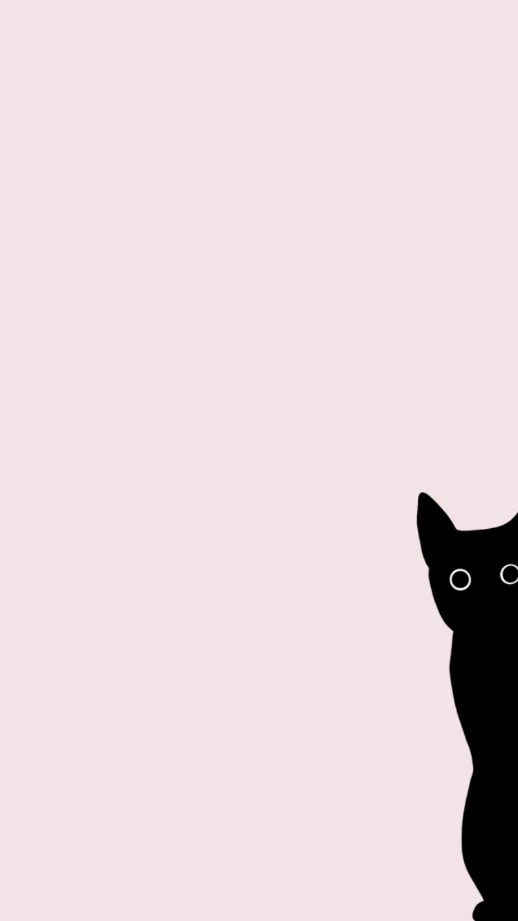 gatto nero silhouette rosa, 750x1334 Full HD Verticale, iPhone Plus