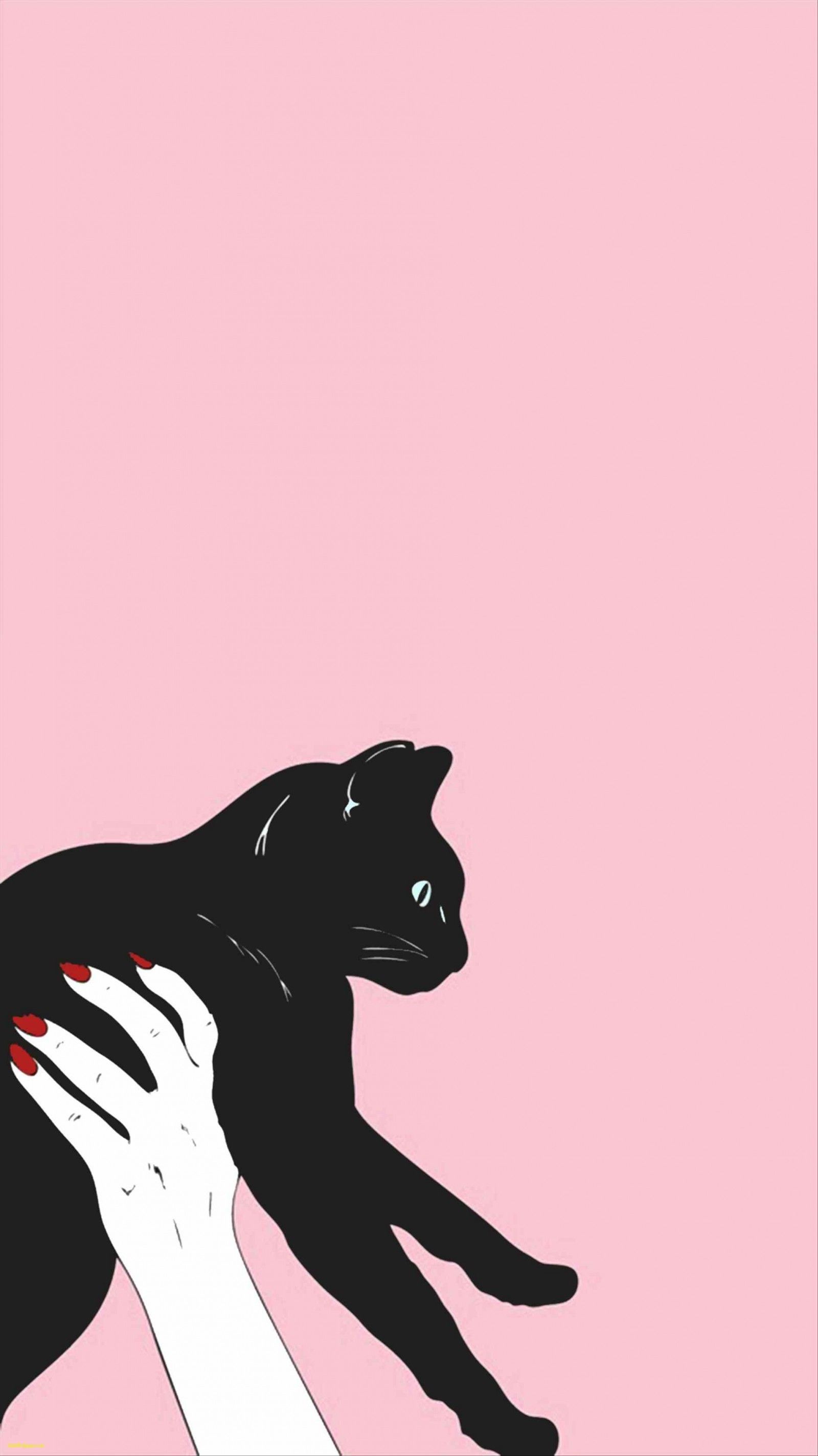 Gatto nero su sfondo rosa, 1600x2845 Full HD Verticale, iPhone Pro Max