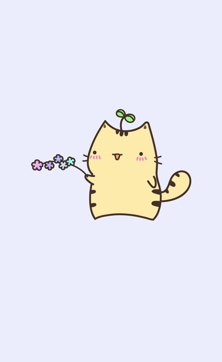 Pusheen gatto giallo carino, 736x1202 Verticale, iPhone Pro Max