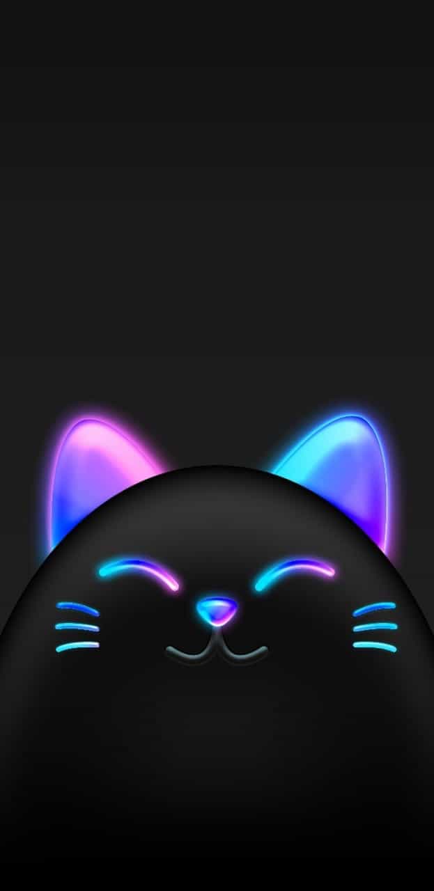 Gatto nero neon galassia, 623x1280 Full HD Verticale, Smartphone