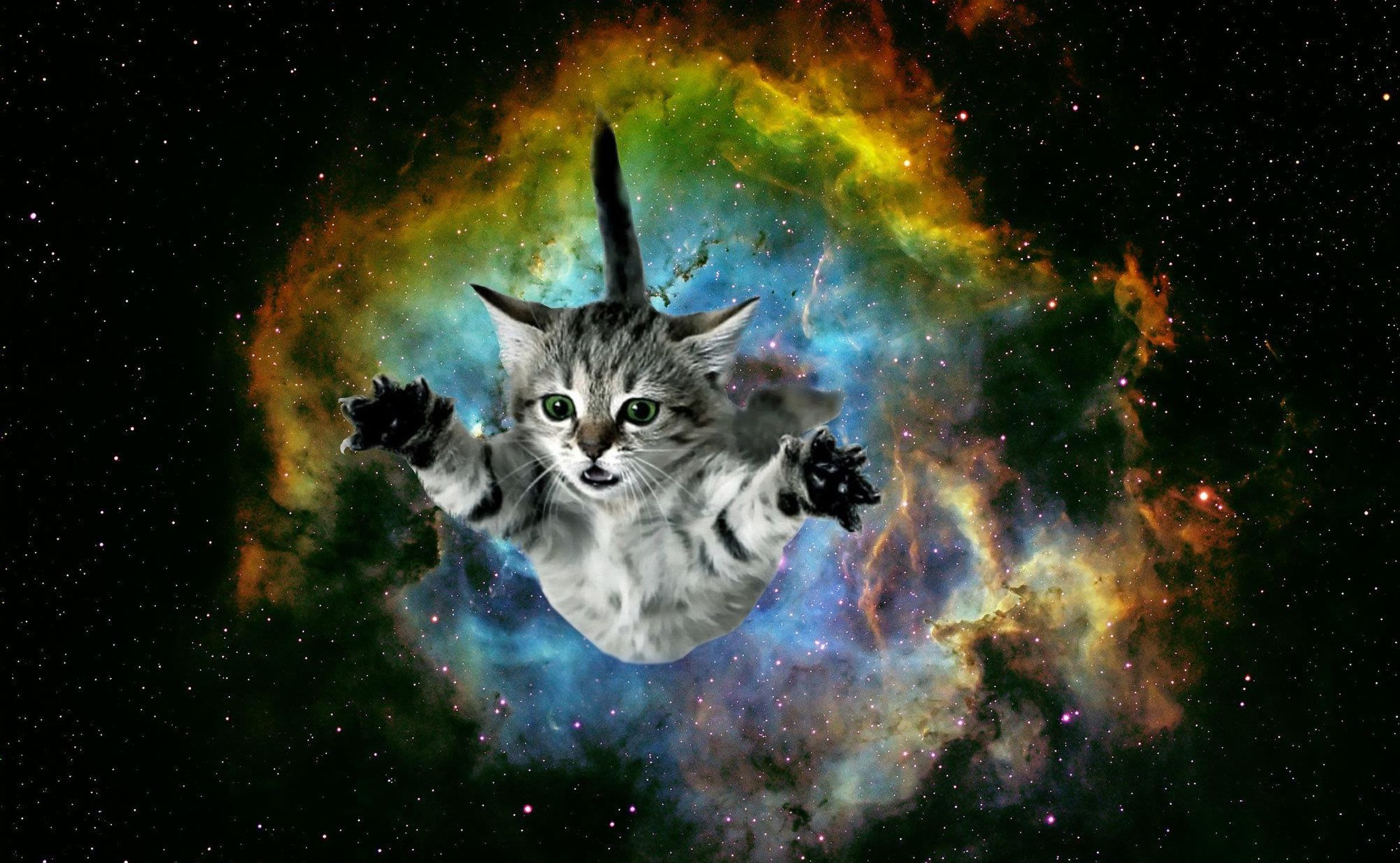 Gatto galattico nebulosa colorata, 2400x1480 Hi-Res, PC