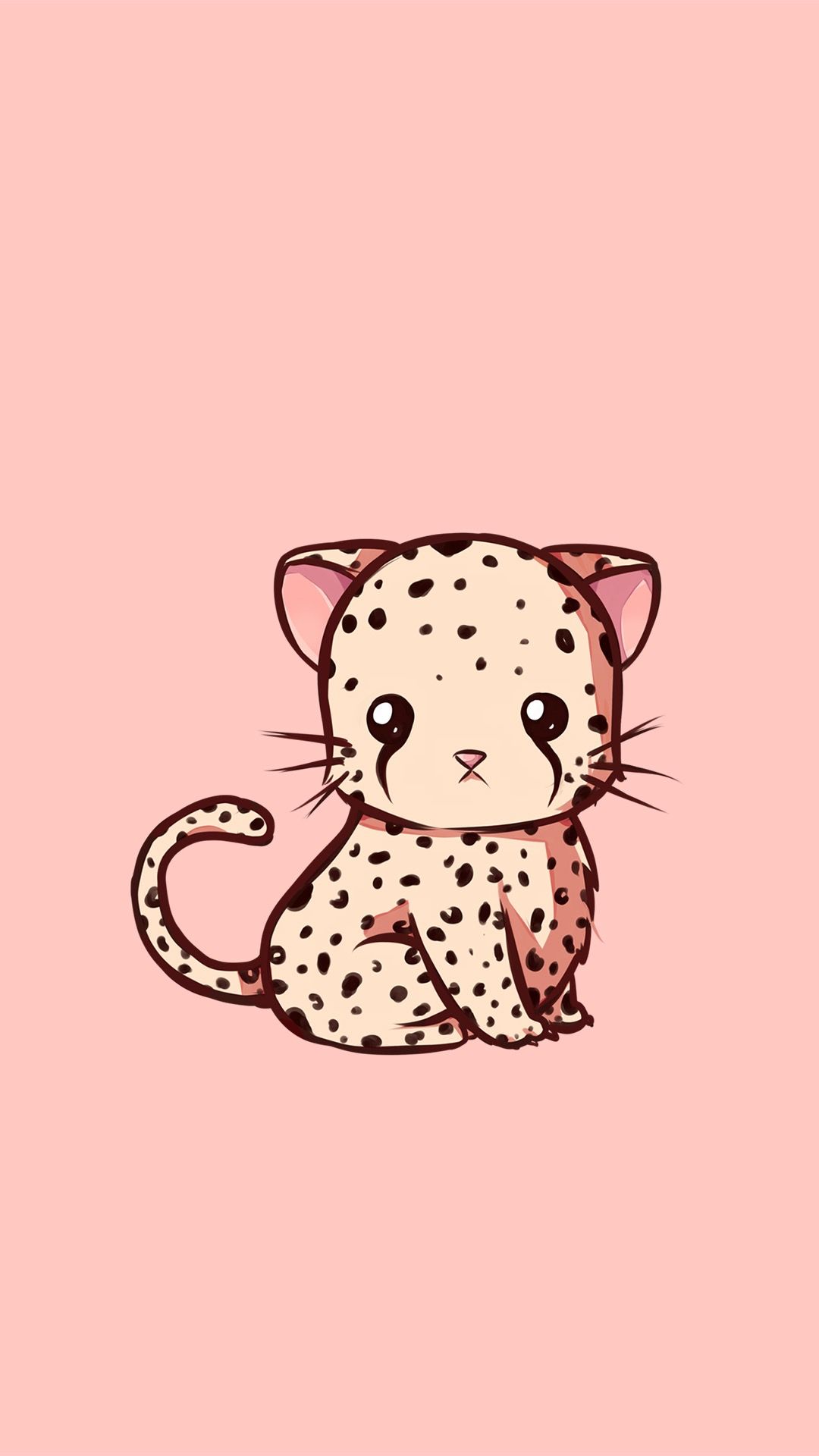 Gattino leopardo kawaii rosa, 1080x1920 Verticale, Telefono