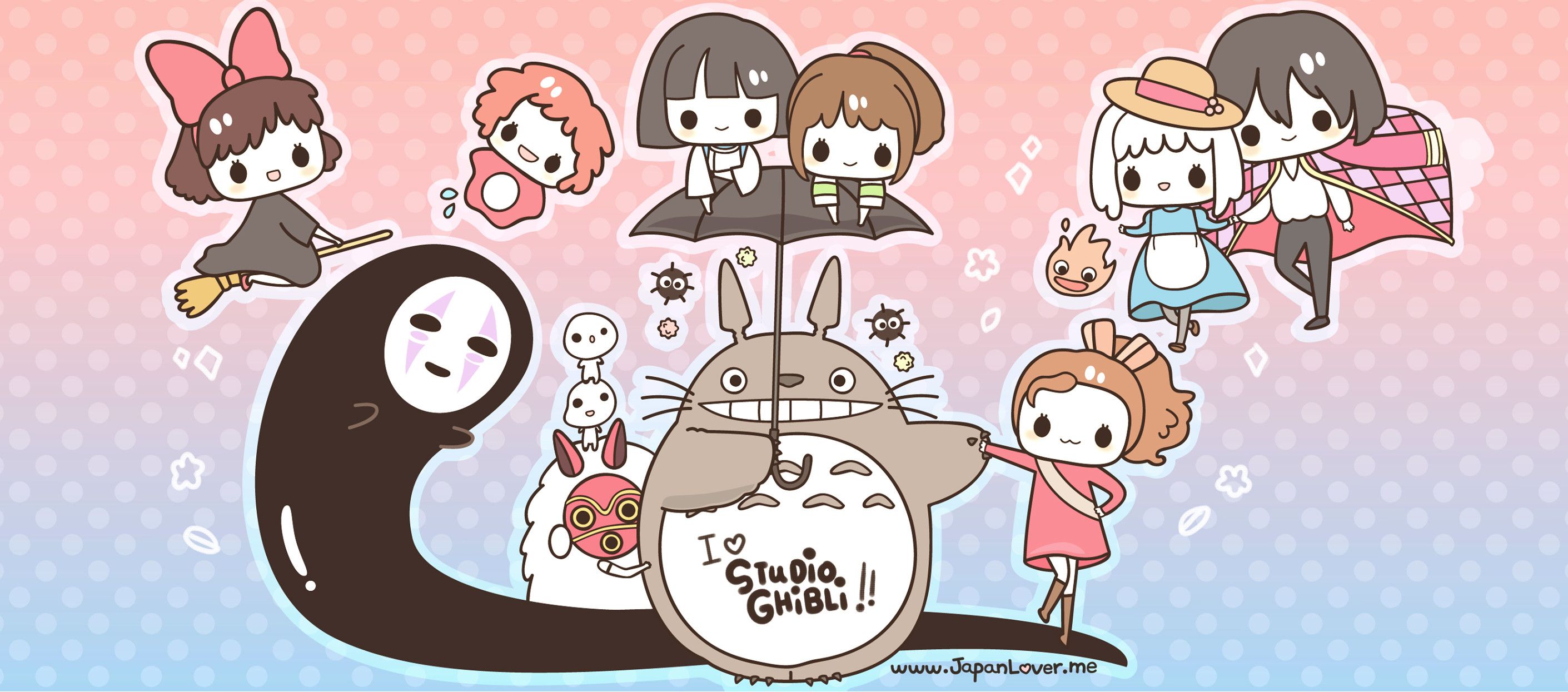Personaggi Studio Ghibli kawaii, 2821x1245 21:9, Ultrawide
