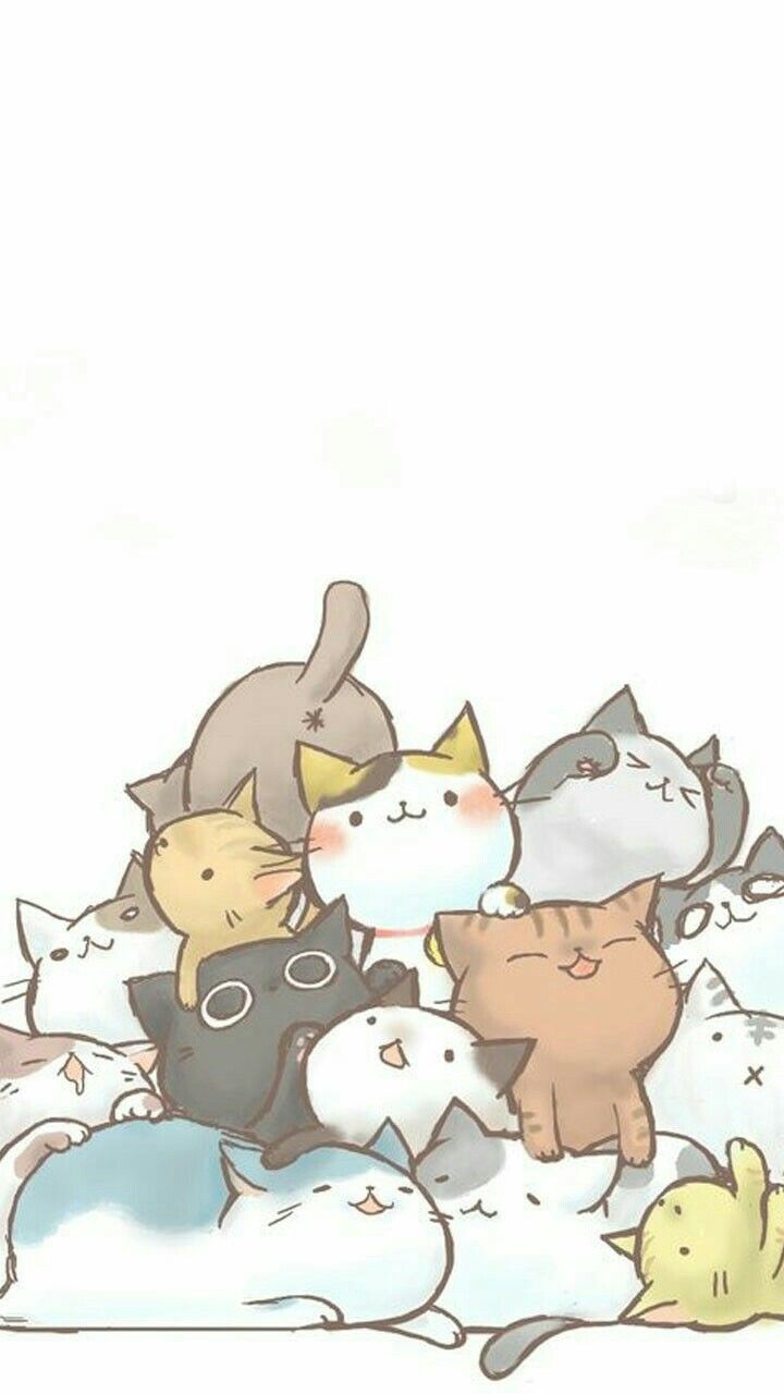 Gatti kawaii ammucchiati, 720x1280 Verticale, Telefono