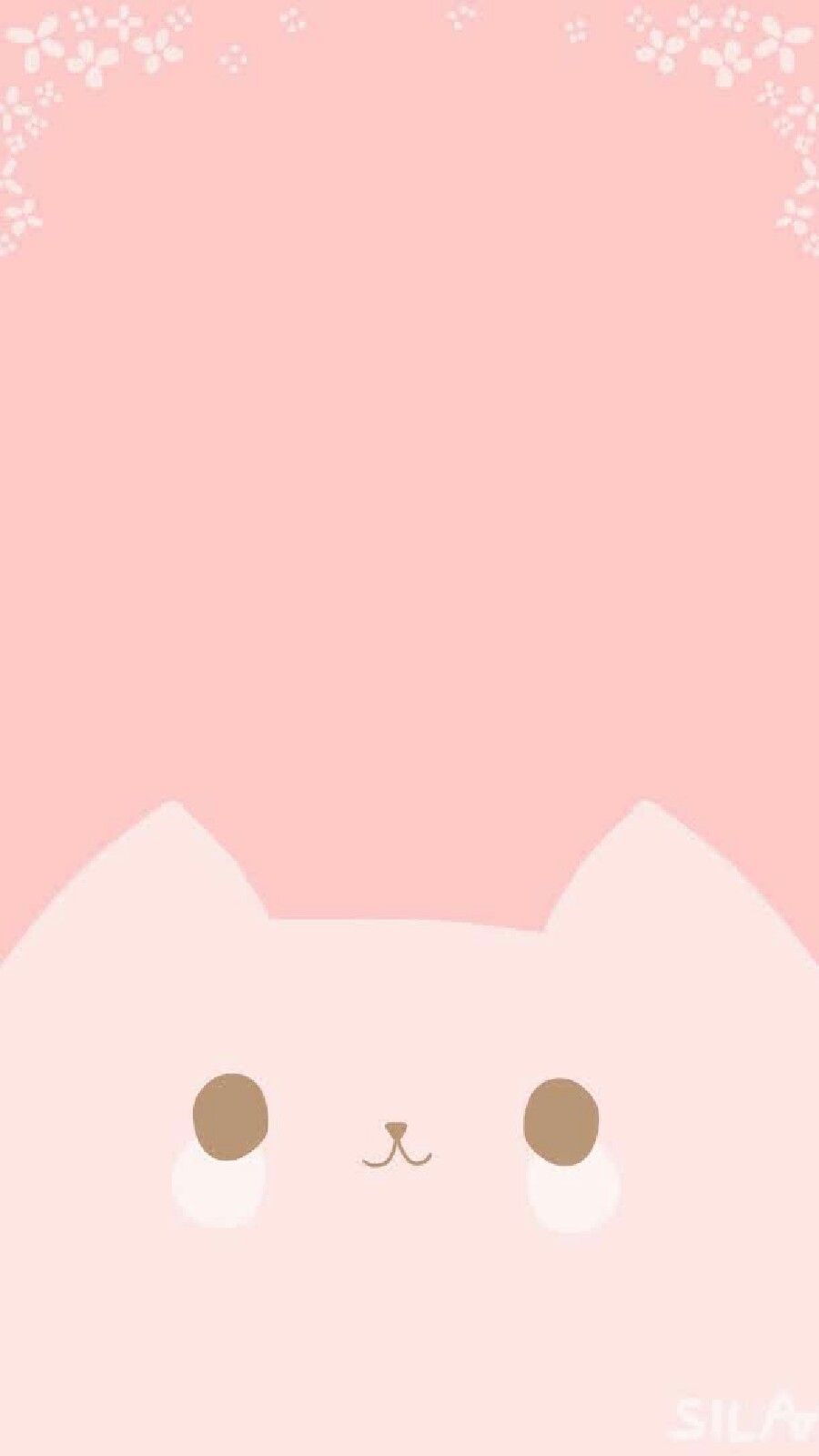 Gatto kawaii rosa cartoon, 900x1600 Full HD Verticale, Smartphone