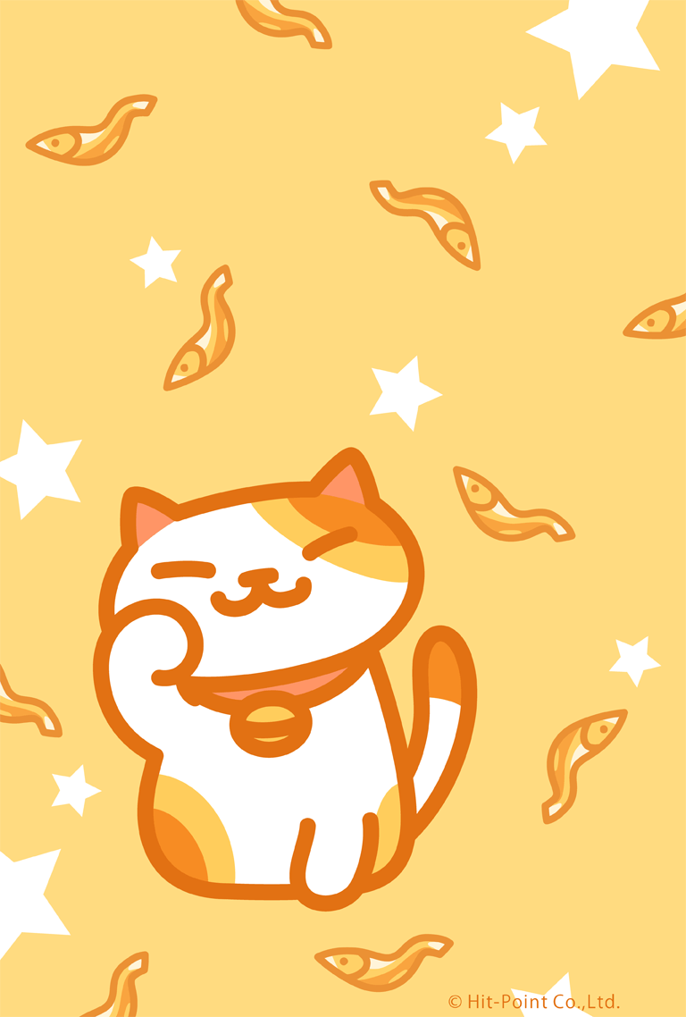 Gatto kawaii arancione Neko Atsume, 768x1138 Full HD Verticale, iPhone