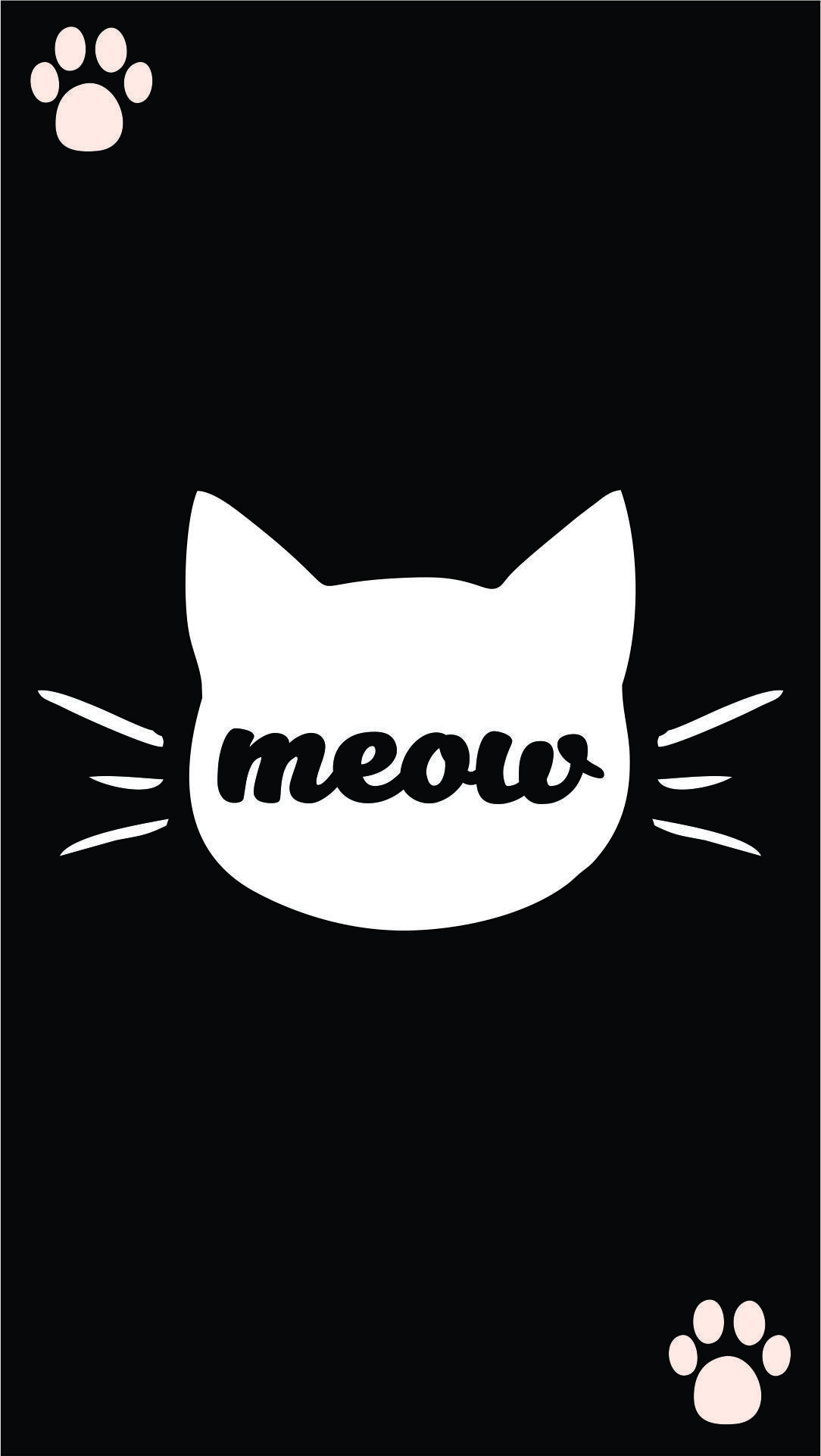 Sagoma gatto bianco su nero, 1084x1923 Verticale, Mobile