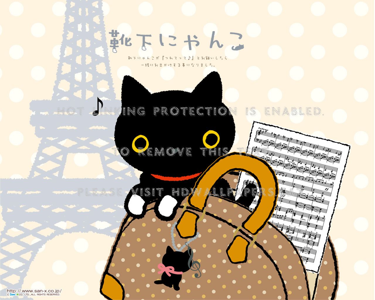 Gatto nero kawaii Torre Eiffel, monumento, 1280x1024 720p, PC