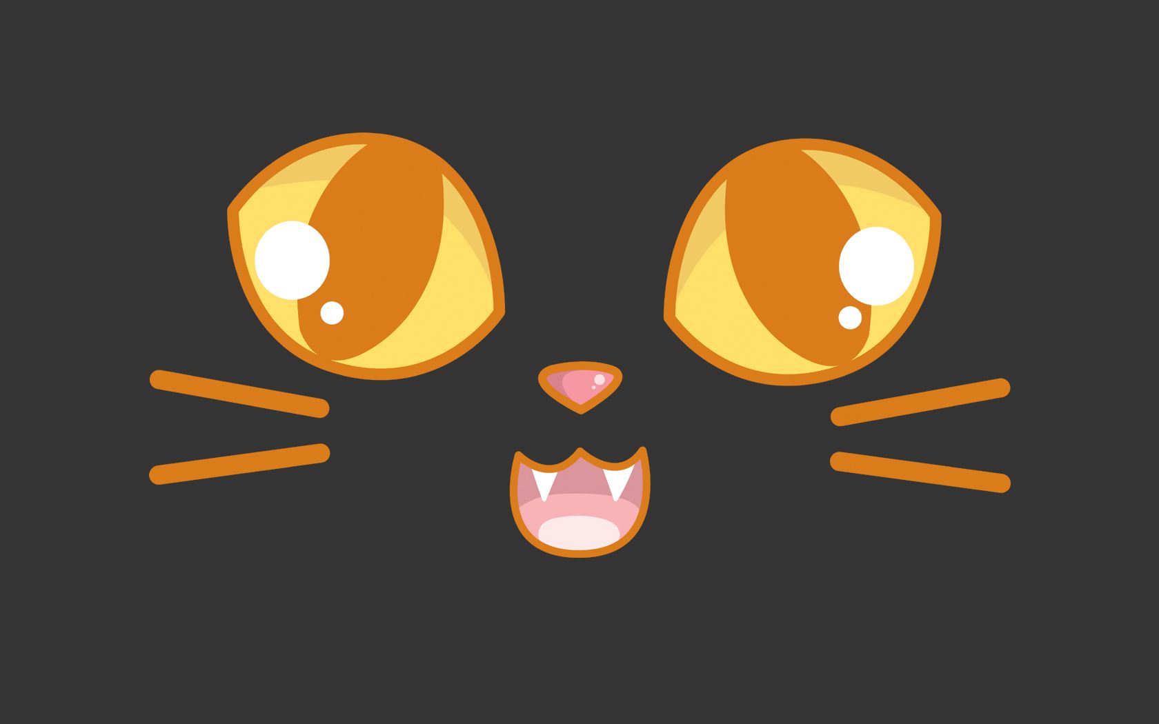 Faccia gatto kawaii minimalista, 1680x1050 HD Ready, Desktop