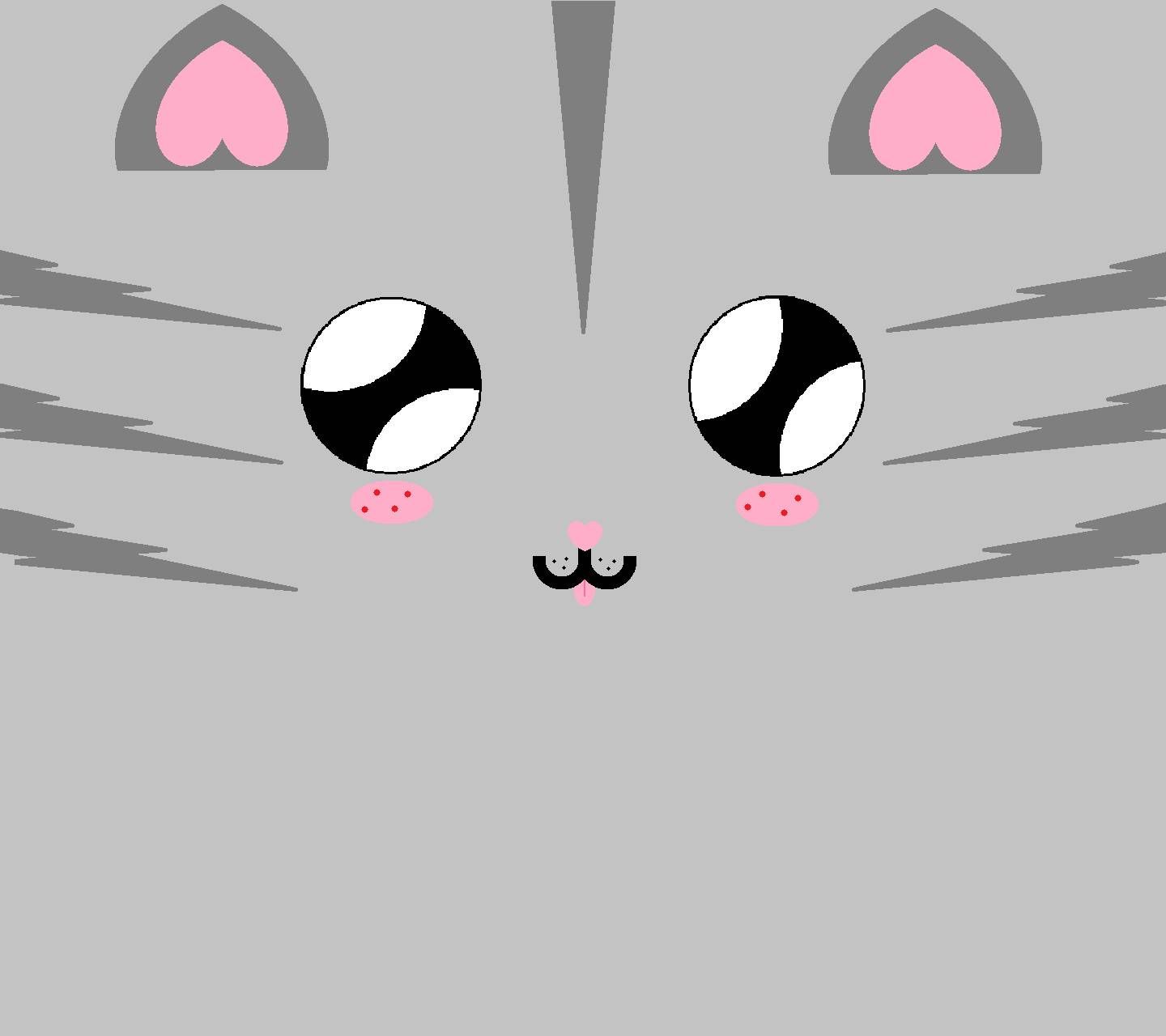 Gatto kawaii viso grigio, 1440x1280 720p, Laptop