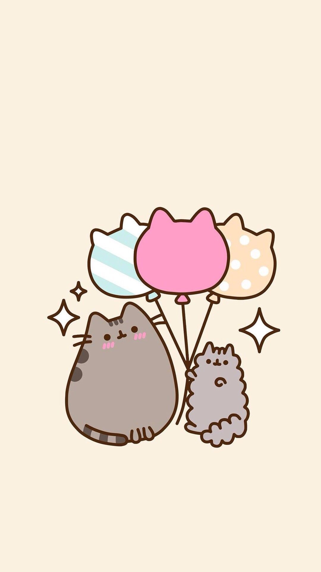 Gatti kawaii con palloncini, 1080x1920 Verticale, Telefono