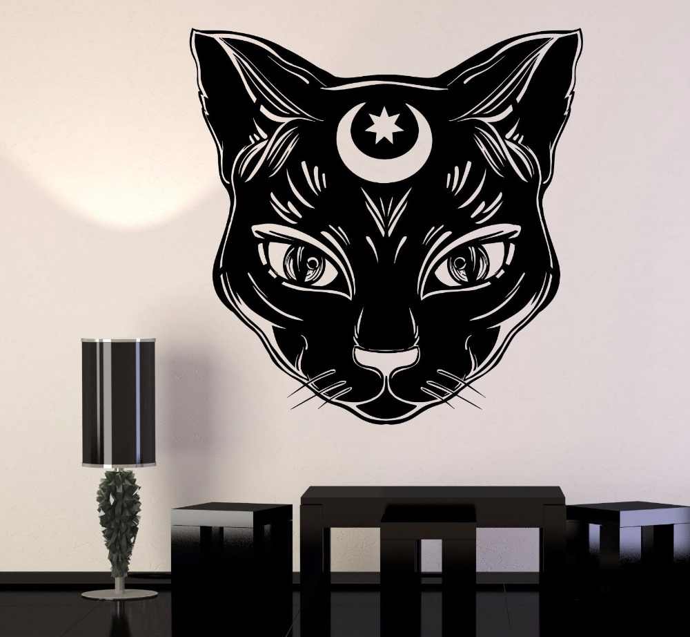 Gatto nero stilizzato con luna, 1920x1080 Full HD 1080p, PC
