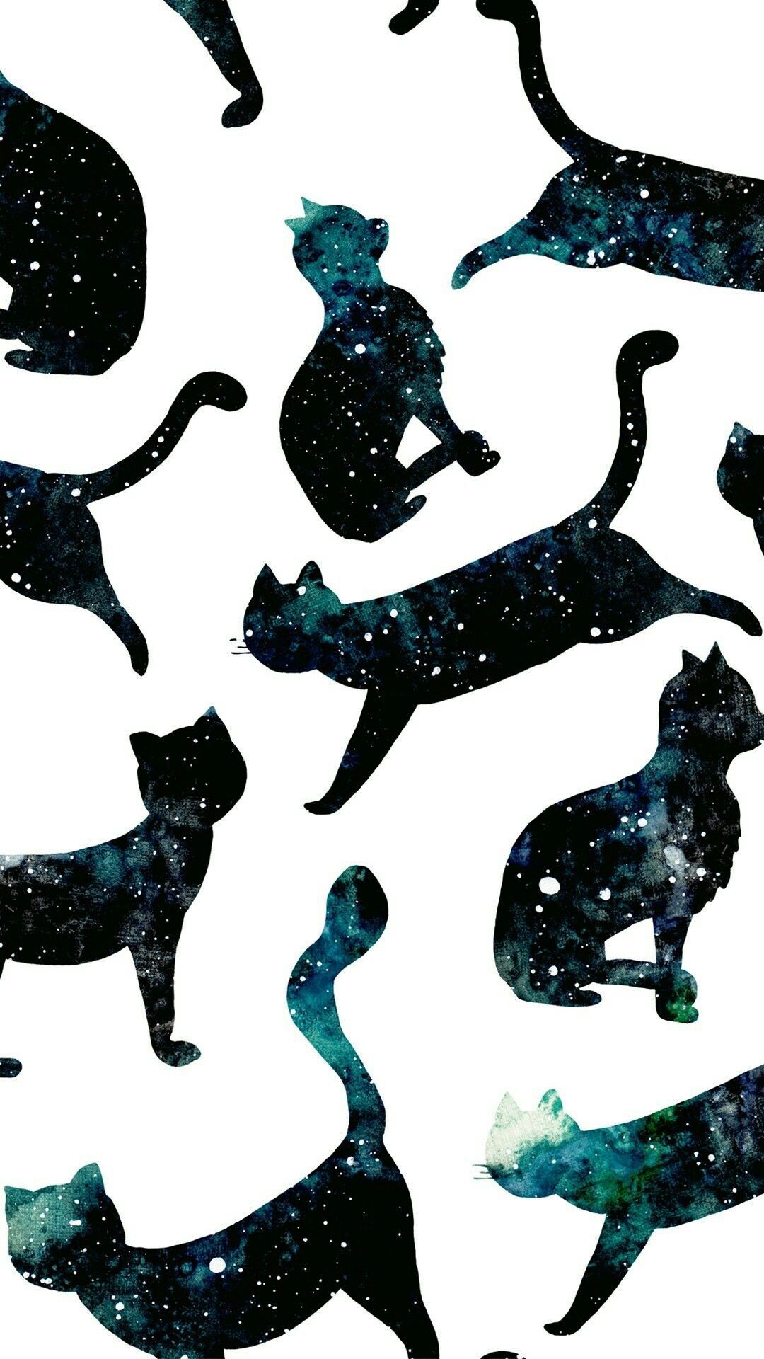 Sagome gatti neri galassia, 1080x1920 Verticale, Galaxy Ultra