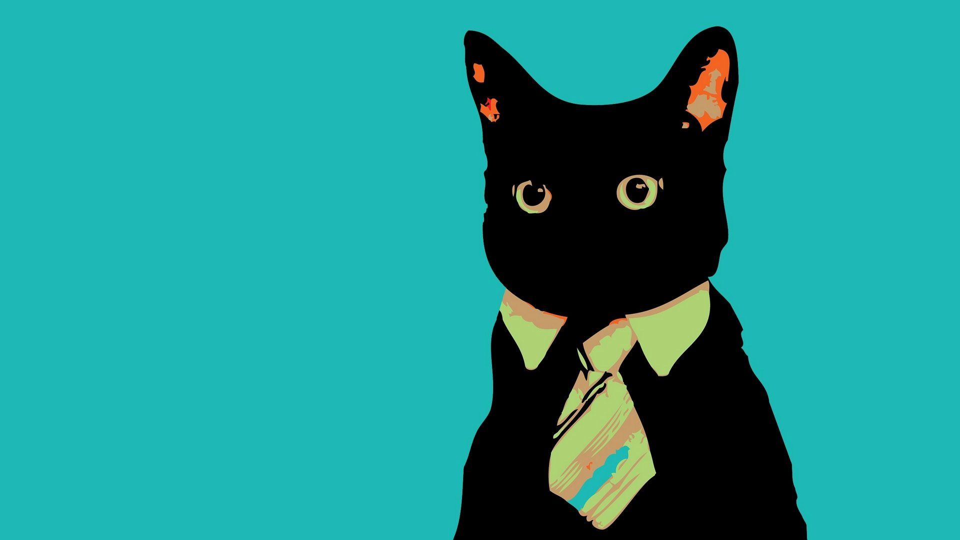 Gatto nero con cravatta, 1920x1080 Full HD 1080p, PC