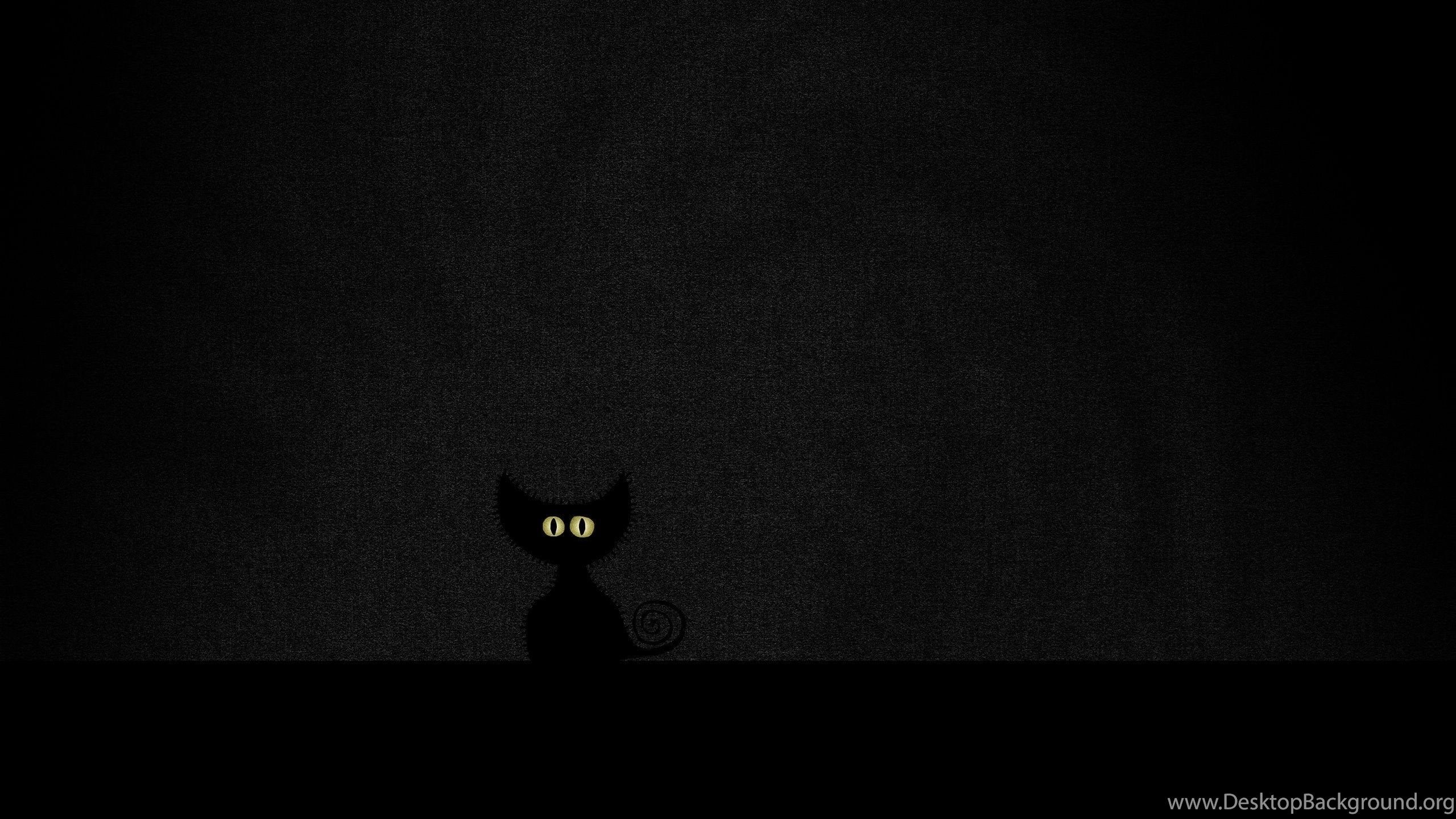 Gatto nero minimalista occhi luminosi, 2560x1440 QHD, PC