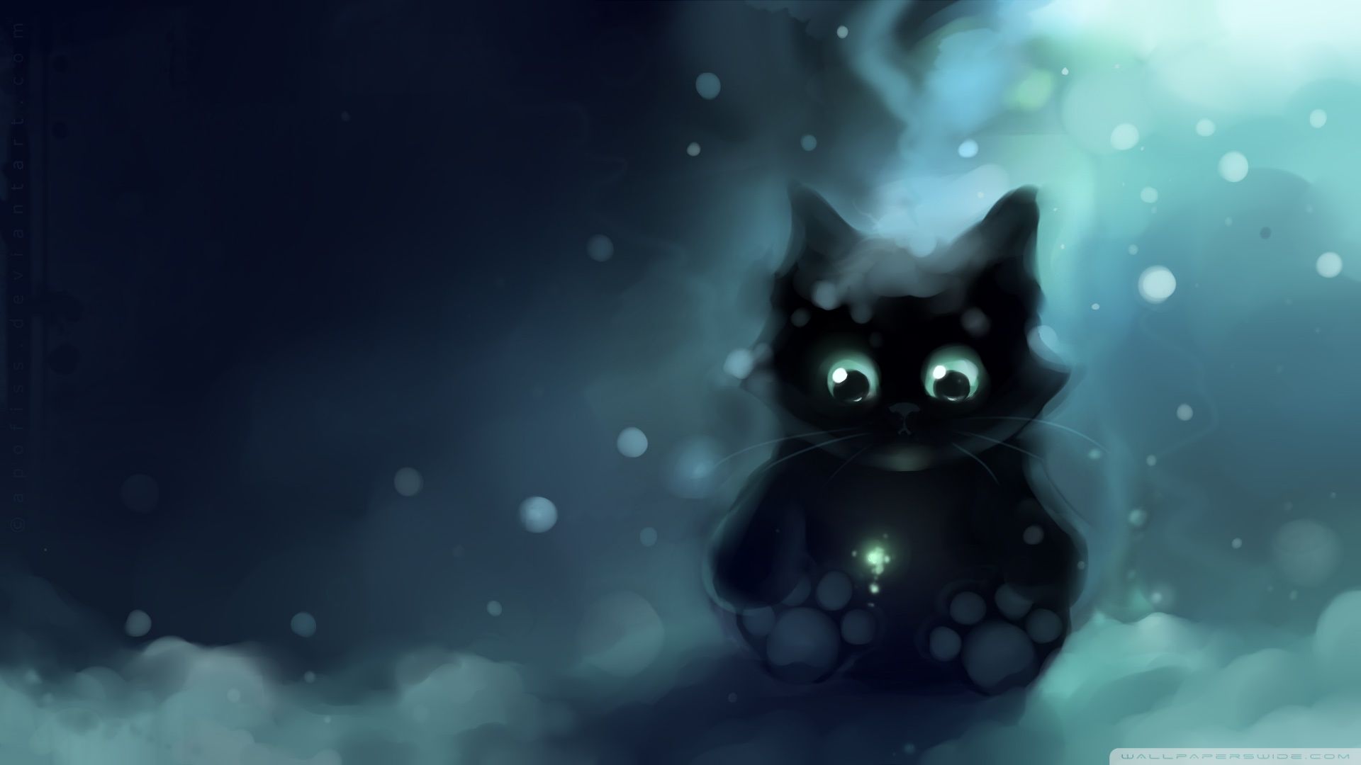 Gatto nero con occhi verdi, 1920x1080 Full HD, PC
