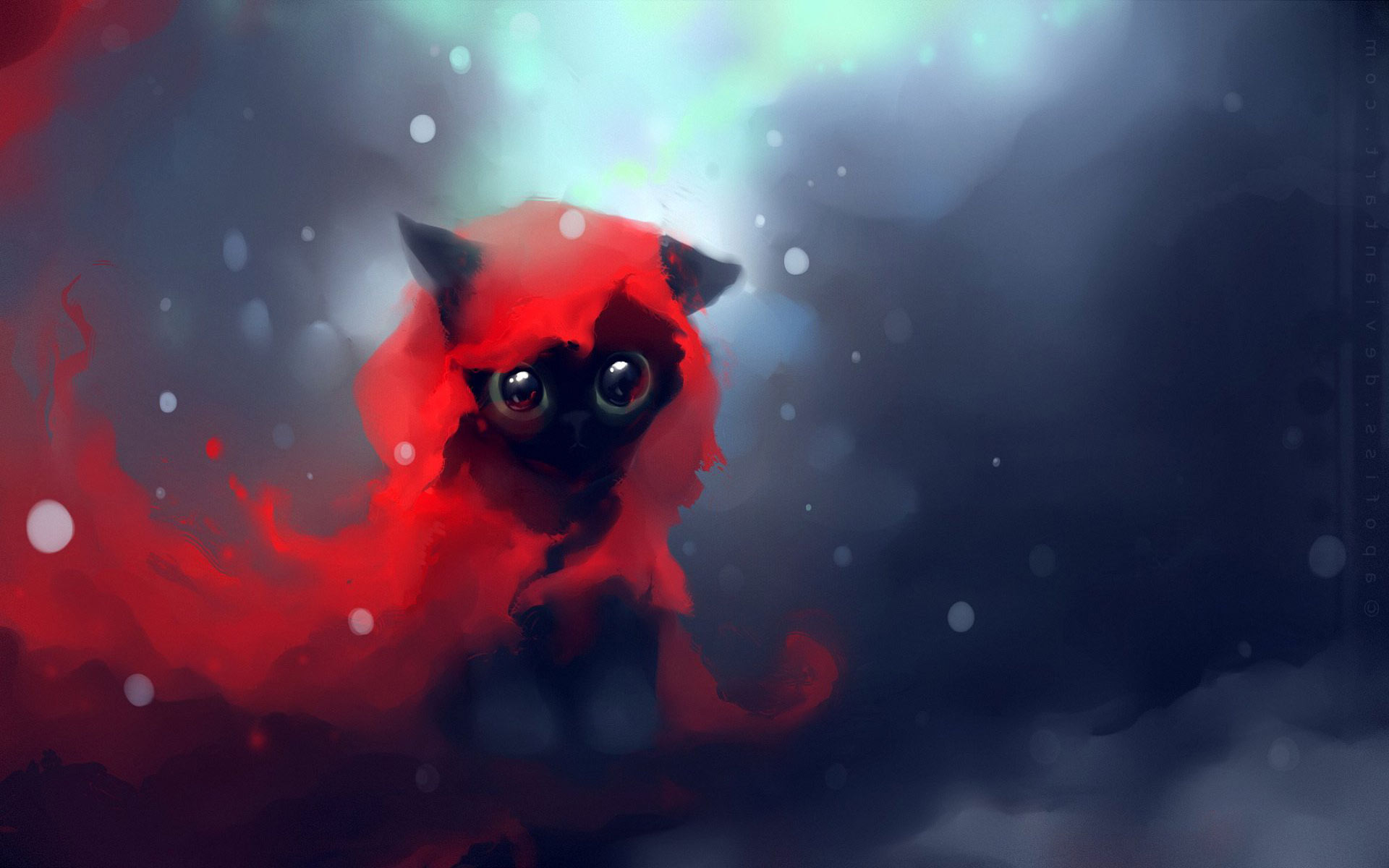 Gatto nero dipinto rosso, 1920x1200 Full HD+ WUXGA, PC Desktop