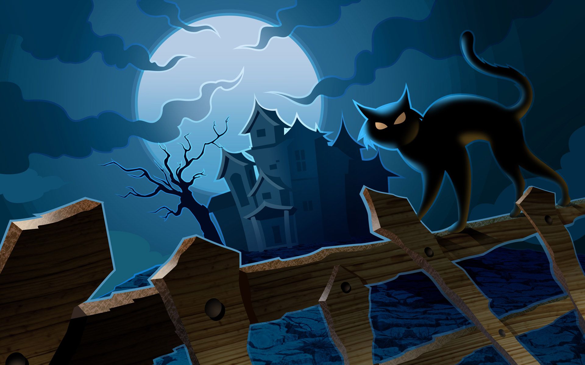 Gatto nero recinto notte, 1920x1200 Full HD+, PC