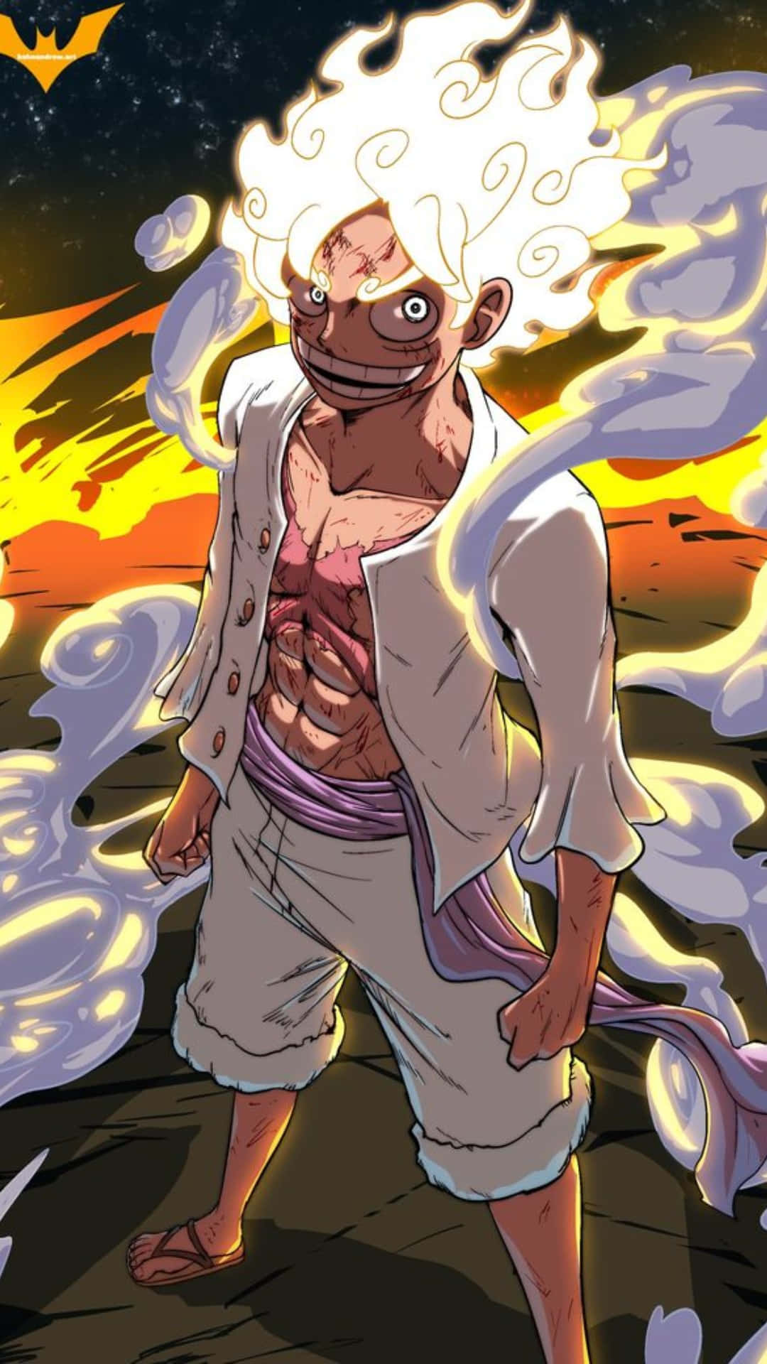 Luffy Gear 5 One Piece, anime pirati, 1080x1920 Full HD Verticale, iPhone
