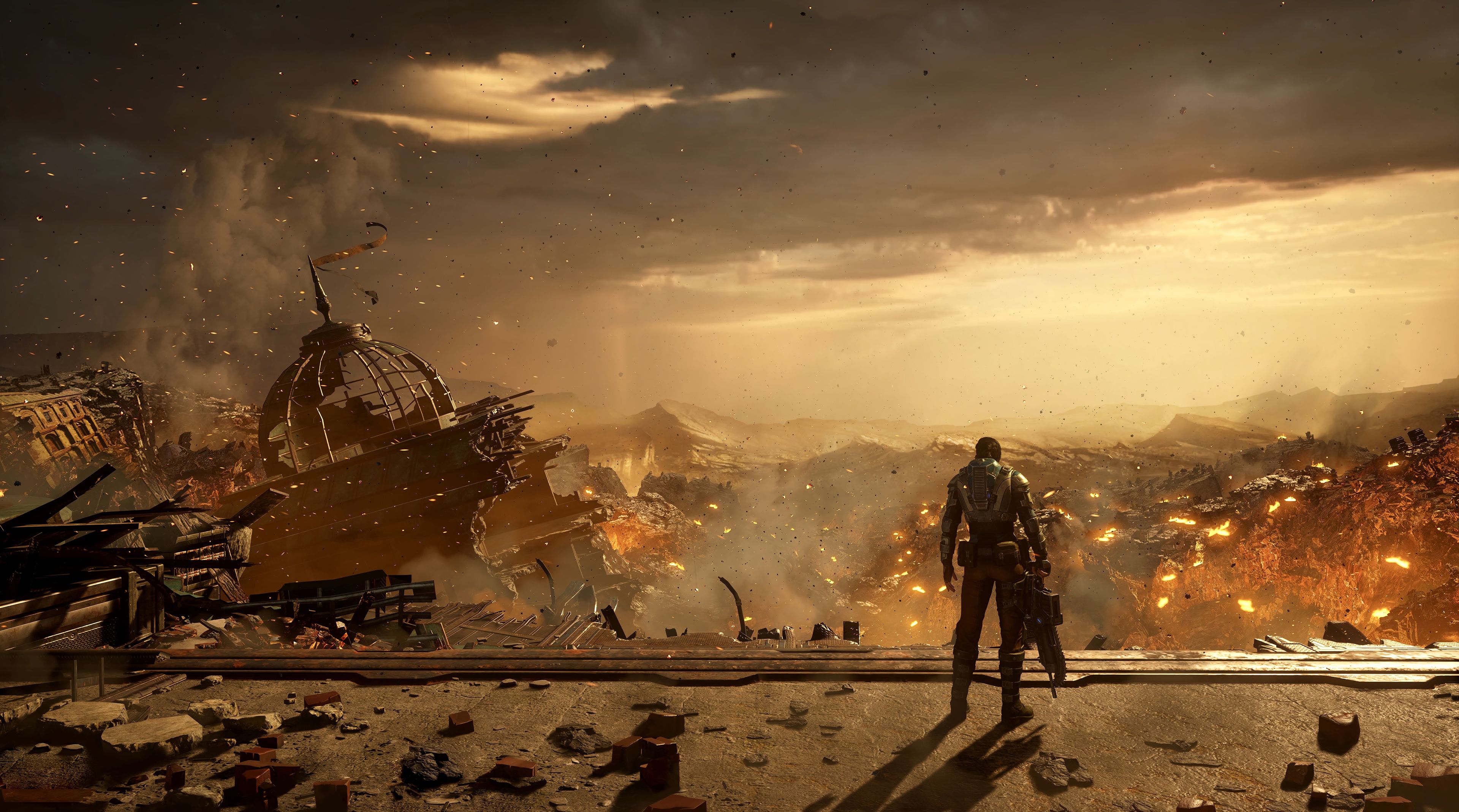 Gears of War 5 soldato macerie, 3840x2137 4K, Desktop 4K