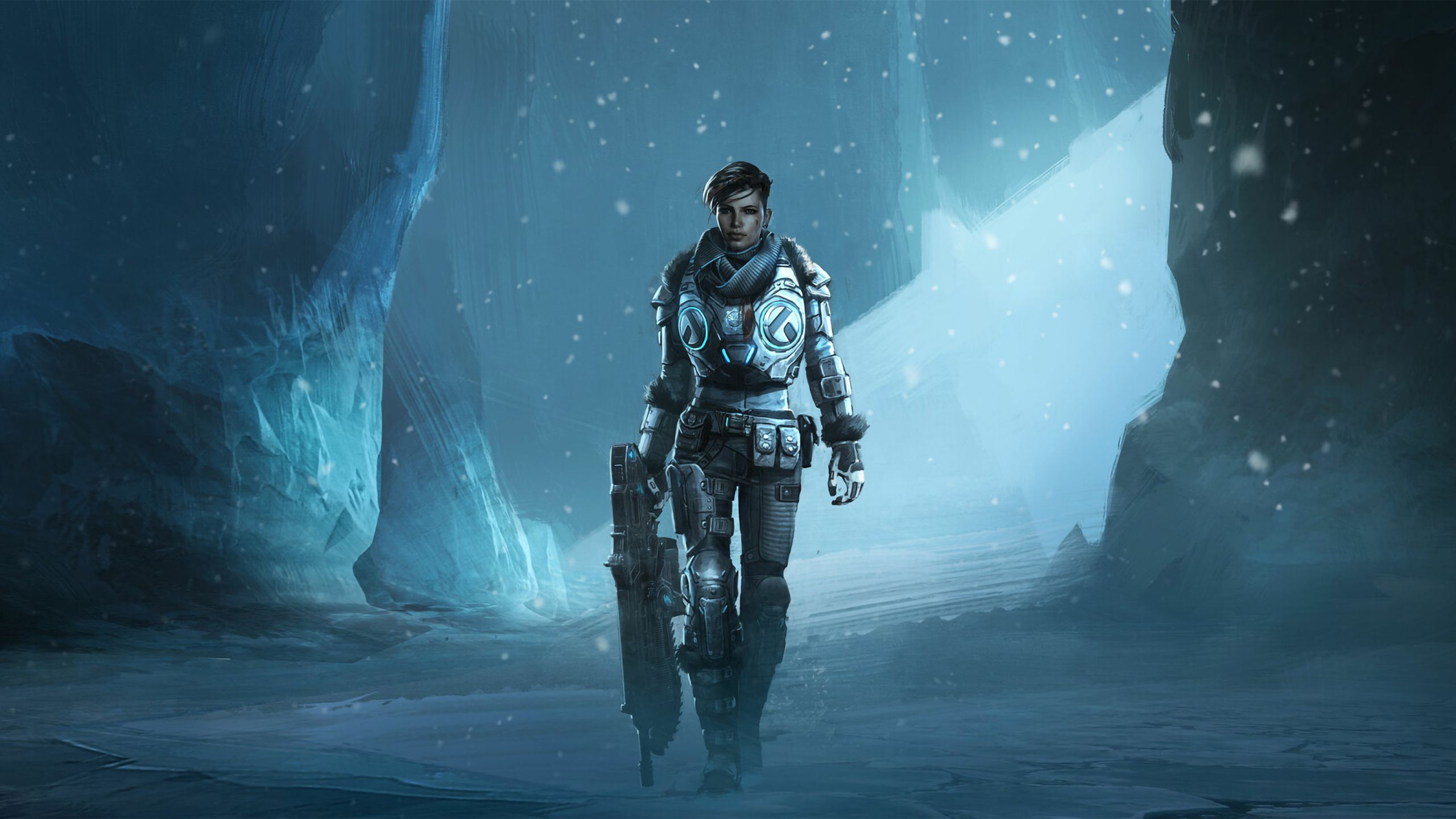 Soldato Gears of War 5 neve, 2560x1440 QHD, Laptop