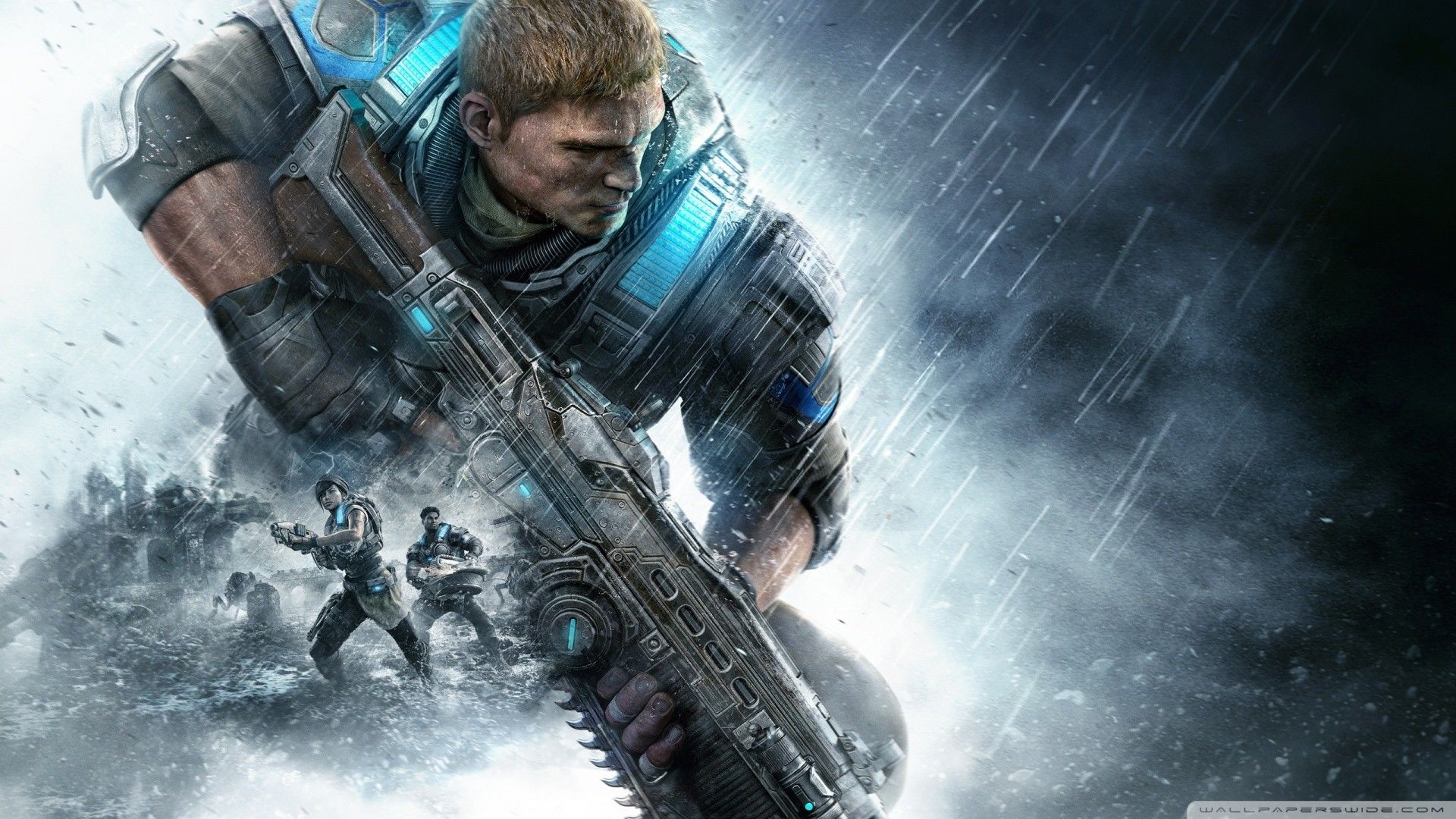 Soldato Gears of War con arma, 1920x1080 Full HD 1080p, Desktop
