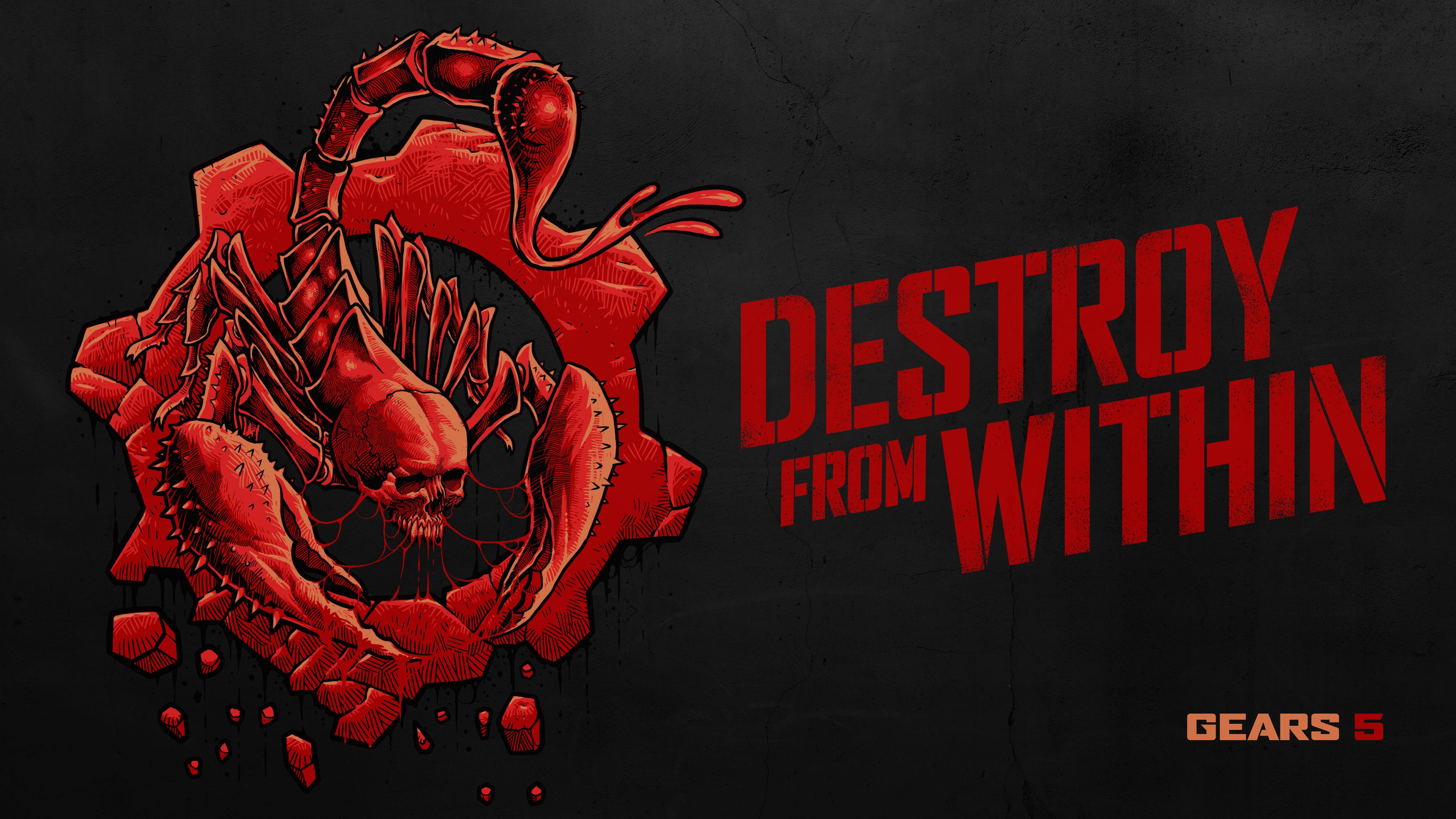 Gears of War 5 logo rosso, 3840x2160 UHD, Monitor 4K