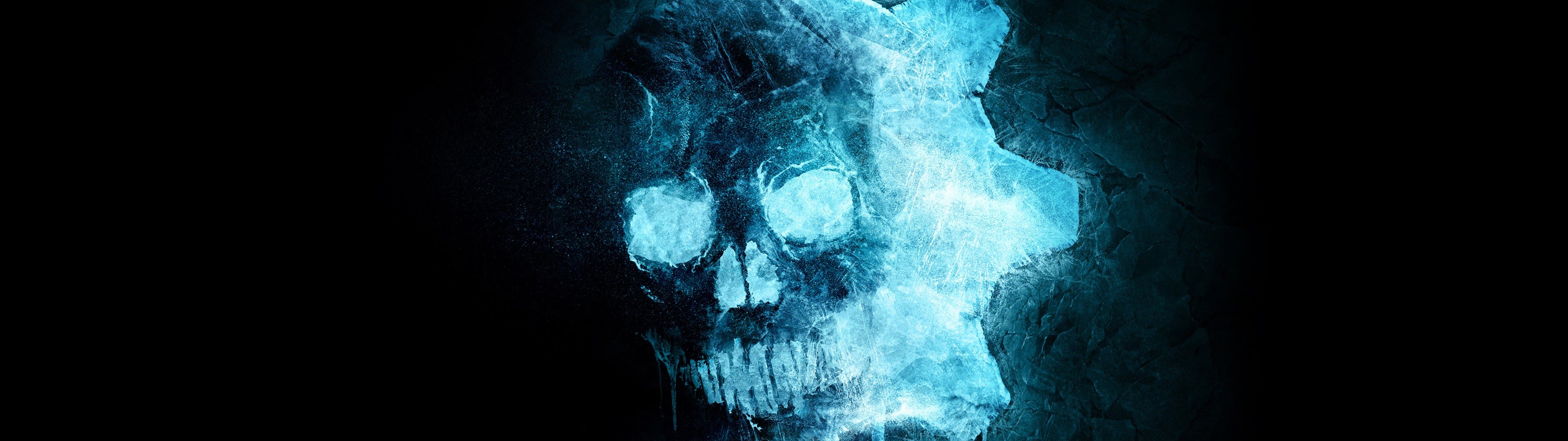 Teschio blu Gears of War, 3840x1080 Ultrawide, Monitor 4K