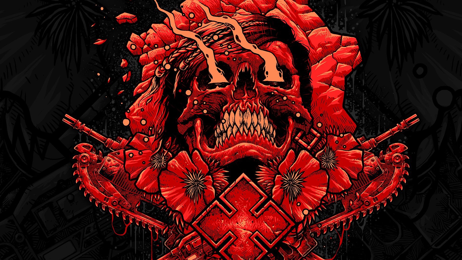 Teschio rosso Gears of War, 1920x1080 Full HD 1080p, PC