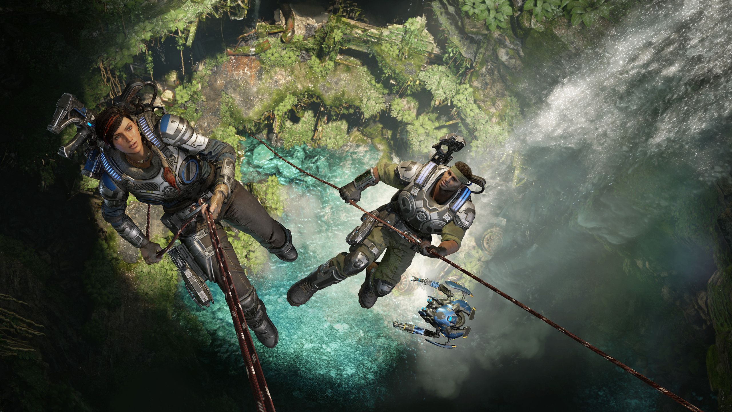 Gears of War 5 personaggi zipline, 2560x1440 QHD, Monitor Gaming