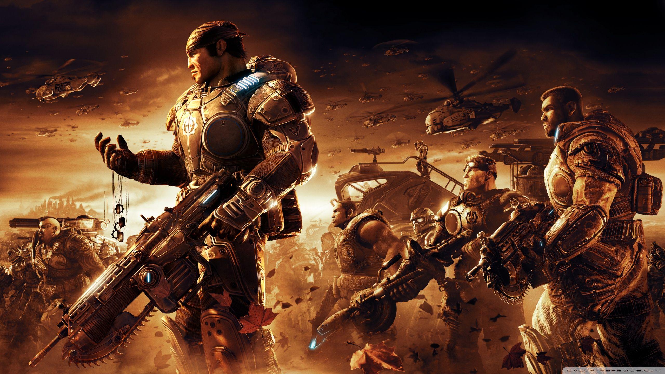 Soldati Gears of War battaglia, 2560x1440 1440p, Desktop
