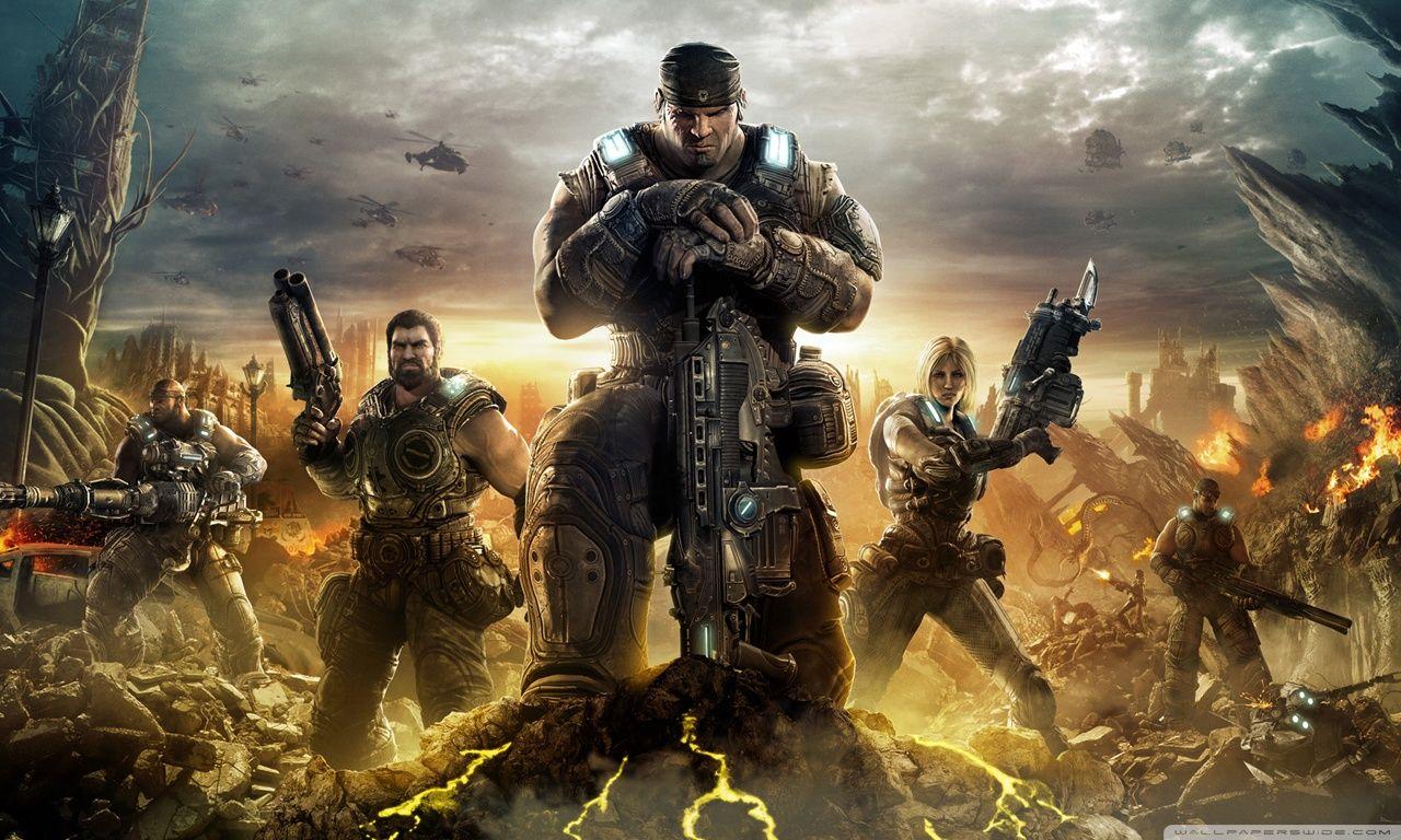 Soldati Gears of War armati, 1280x768 720p, Laptop