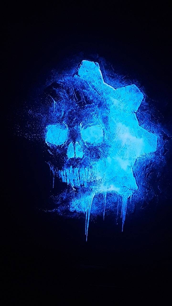 Teschio blu logo Gears of War, 720x1280 Full HD Verticale, iPhone
