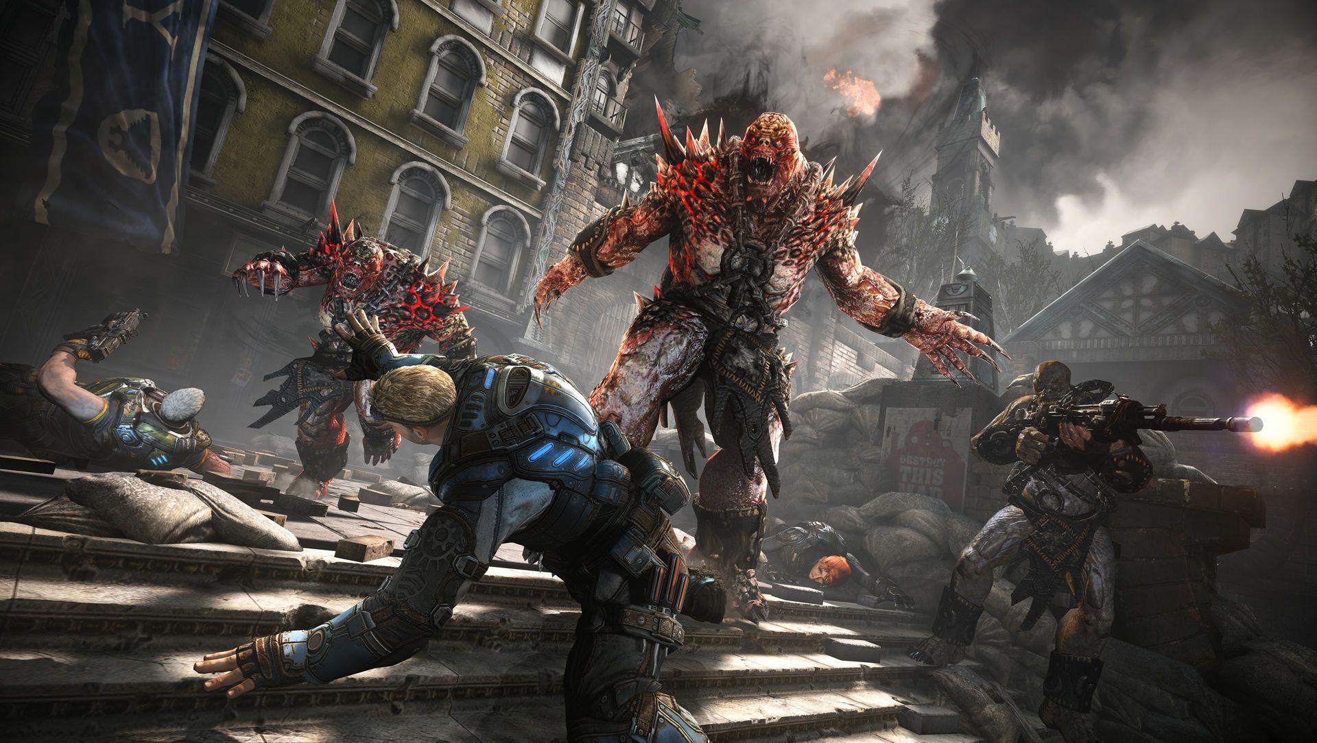 Gears of War battaglia mostro, 1920x1084 1080p, Desktop