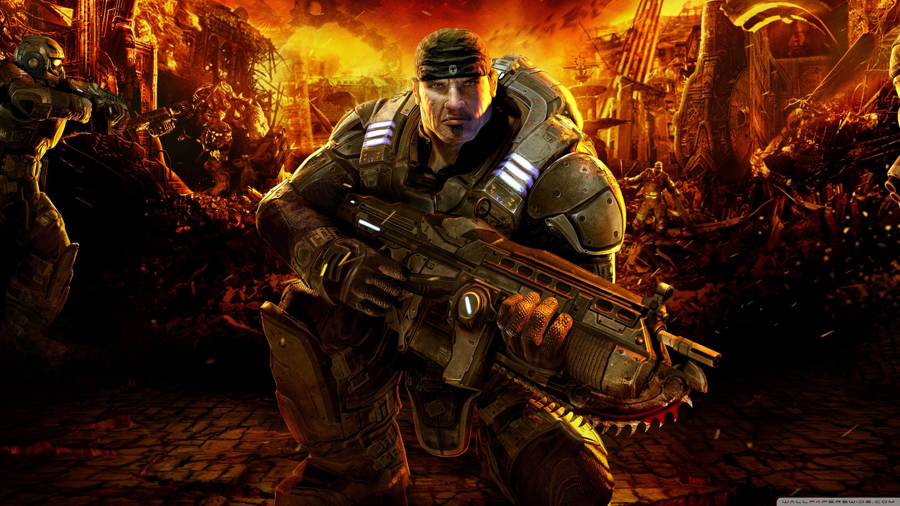 Soldato Gears of War con lancer, 2880x1620 2K, PC