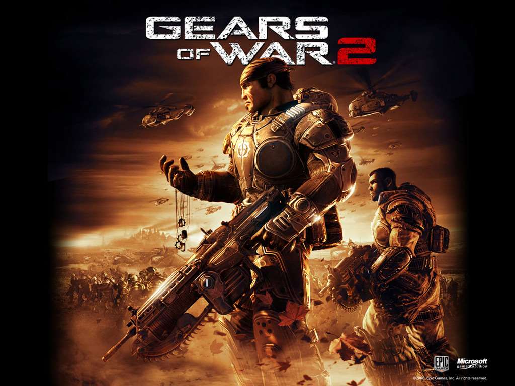 Gears of War 2 soldati armati, 1024x768 HD, PC Desktop