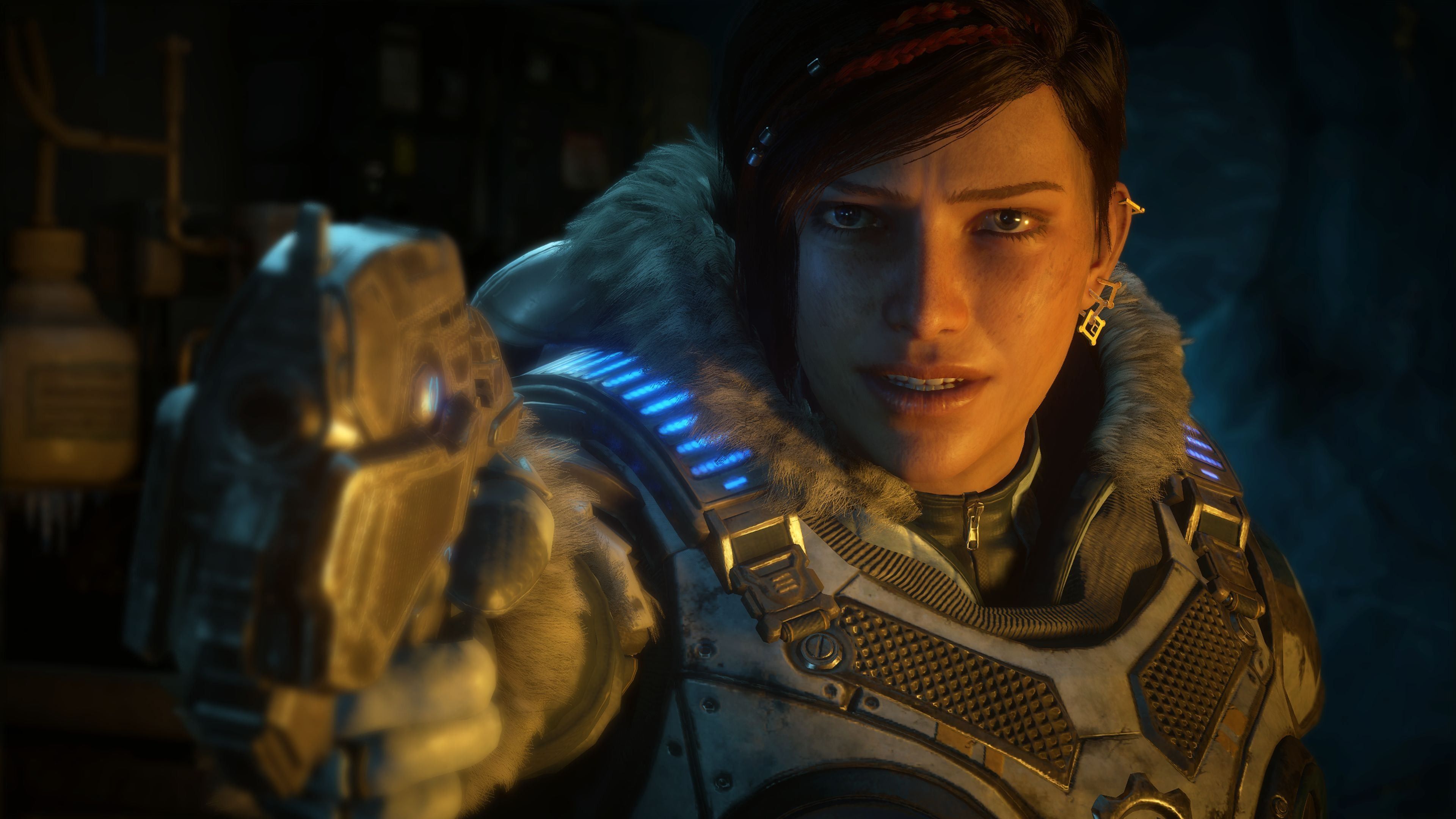 Soldato Gears of War con arma, 3840x2160 4K, Desktop 4K