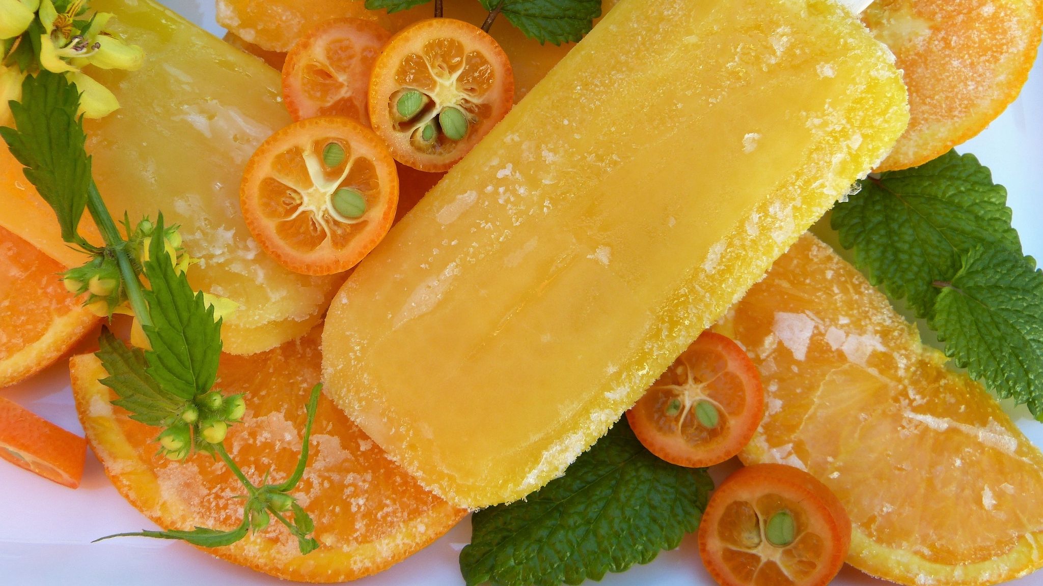 gelato agli agrumi con frutta, 2048x1152 alta risoluzione, Desktop