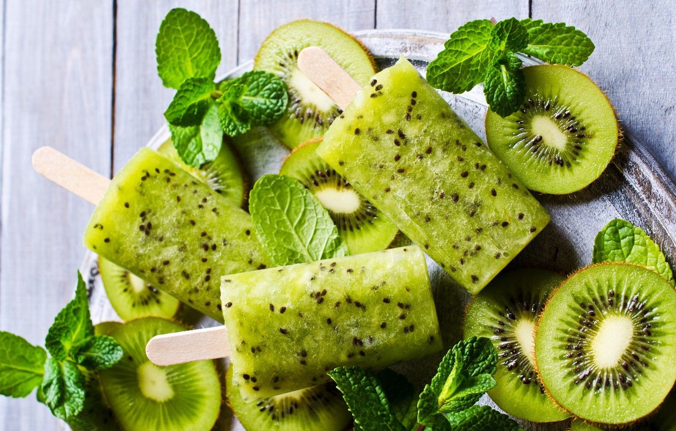 Ghiaccioli kiwi con menta, 1332x850 720p, PC