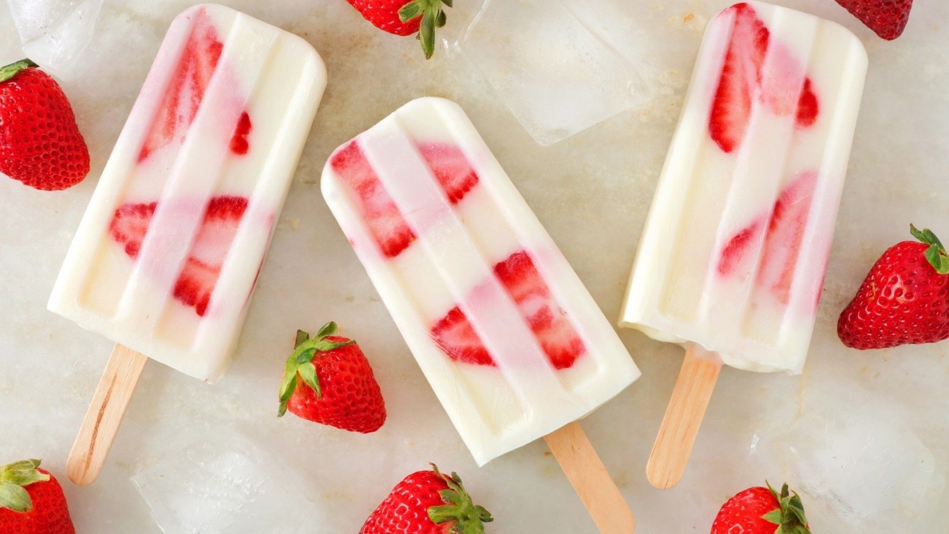Ghiaccioli fragola e panna, 1920x1080 Full HD 1080p, Desktop