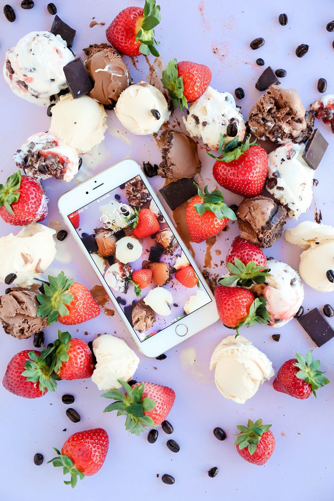 Gelato fragole e cioccolato, 1400x2100 Verticale, Android