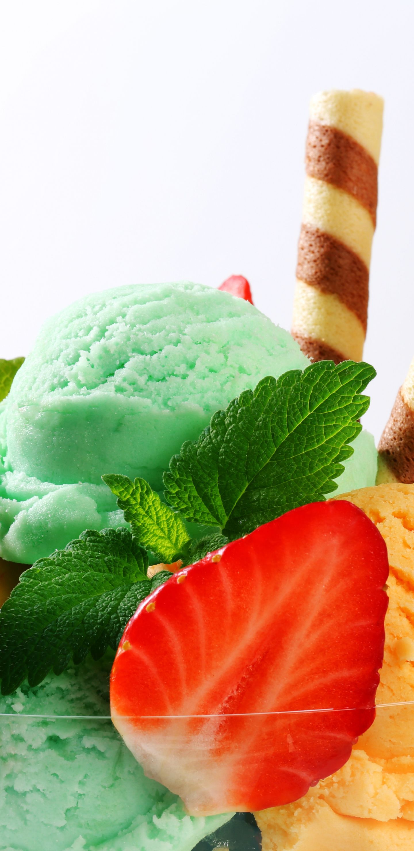 Gelato menta fragola cialda, 1440x2960 Full HD Verticale, iPhone