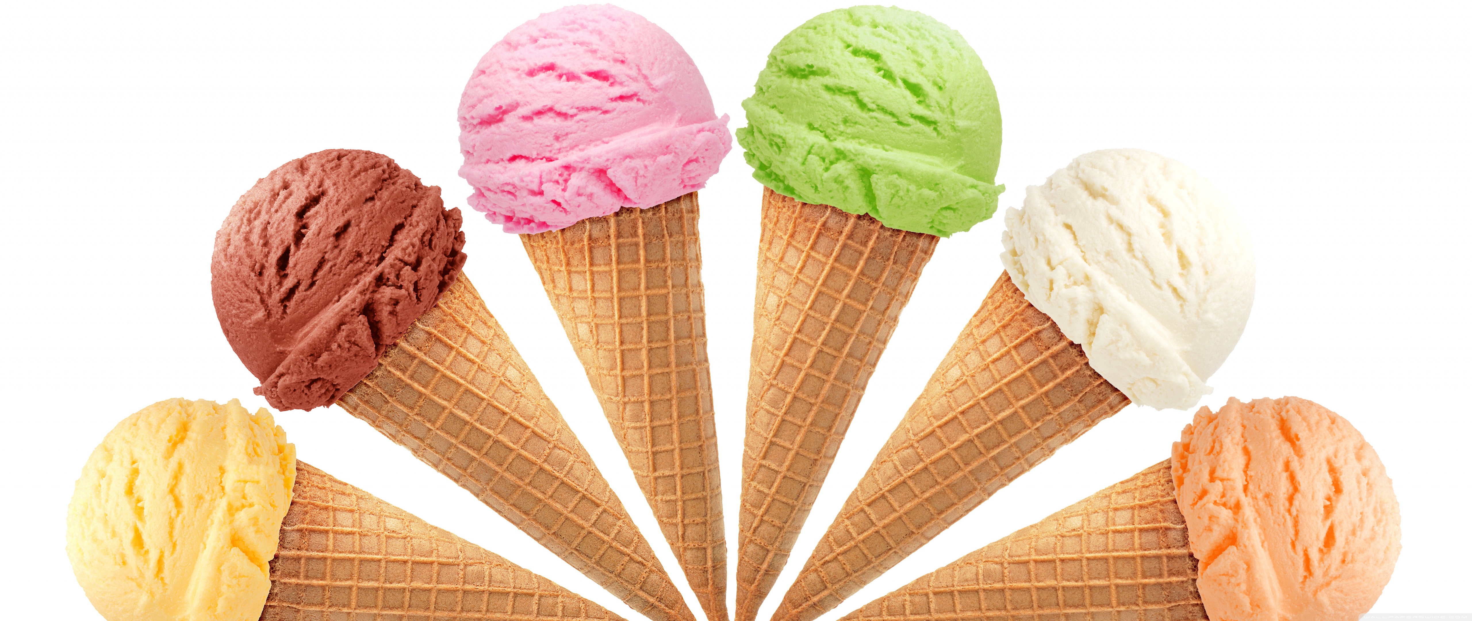 Coni gelato colori assortiti, 5120x2160 Panoramico, Dual Screen