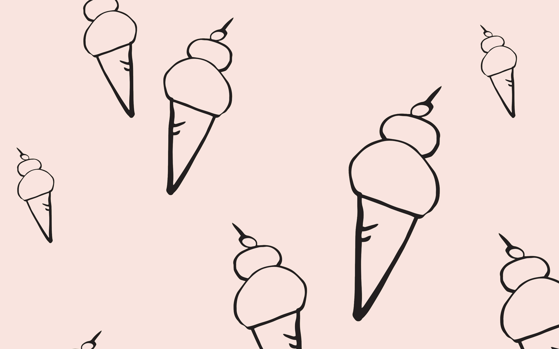 Coni gelato disegnati, sfondo rosa, 1920x1200 Full HD+ WUXGA, PC Desktop